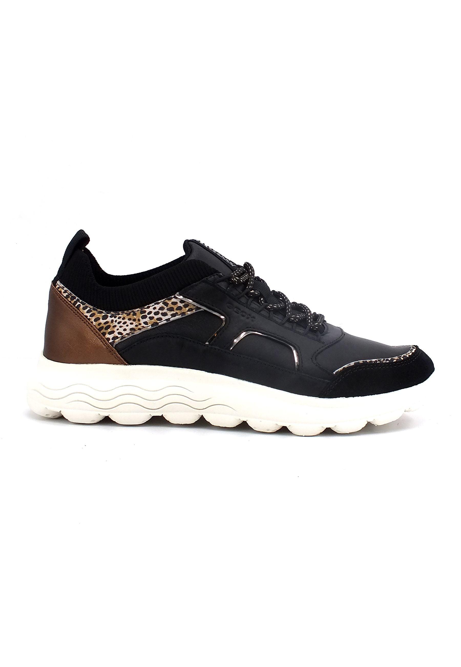 GEOX Spherica Sneaker Donna Black Off White D26NUC00085C9876 - Sandrini Calzature e Abbigliamento