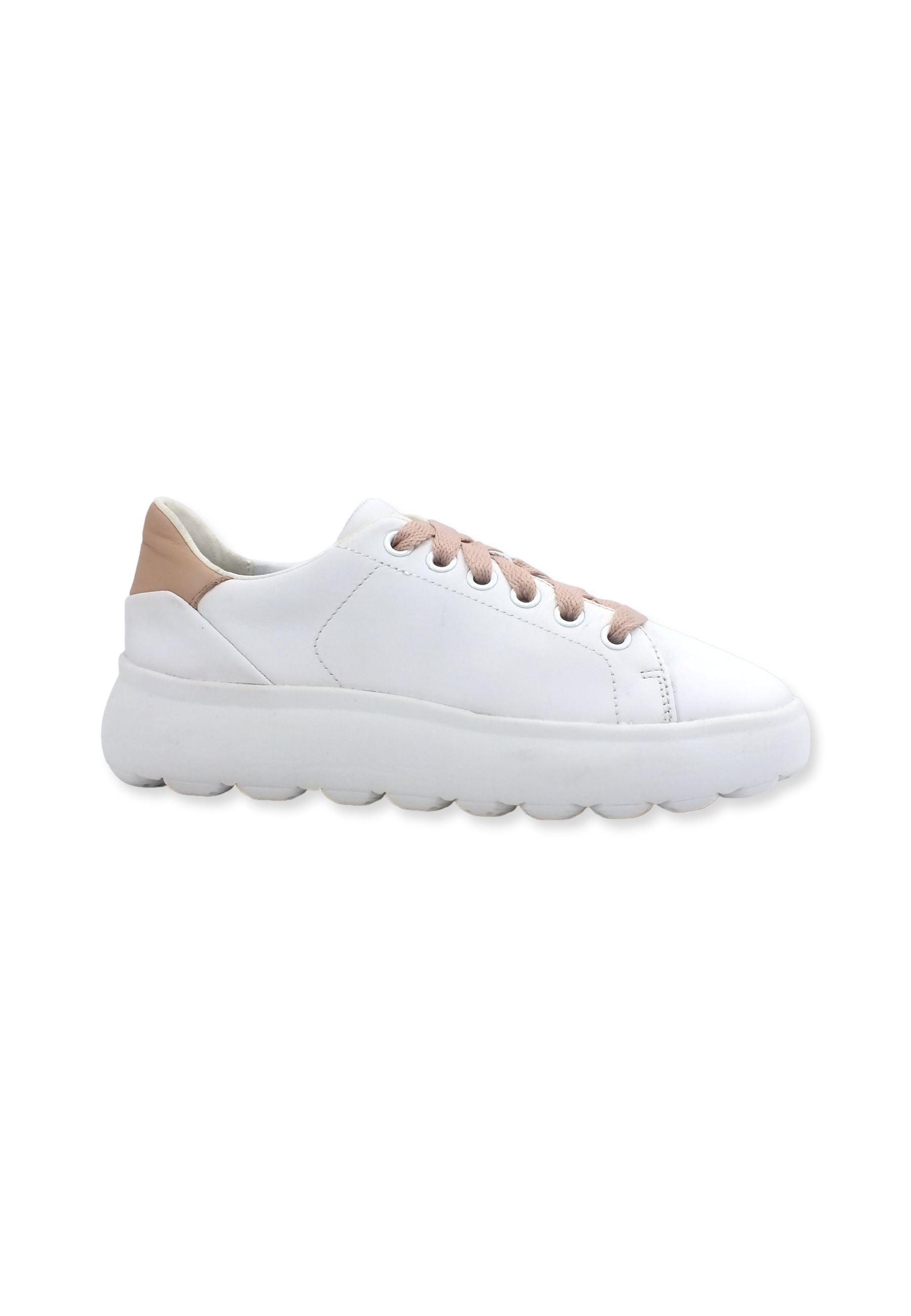 GEOX Spherica Sneaker Donna White Nude D35TCB00085C1Z8Z - Sandrini Calzature e Abbigliamento