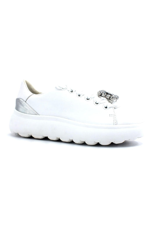 GEOX Spherica Sneaker Donna White Silver D35TCA085YZC0007 - Sandrini Calzature e Abbigliamento