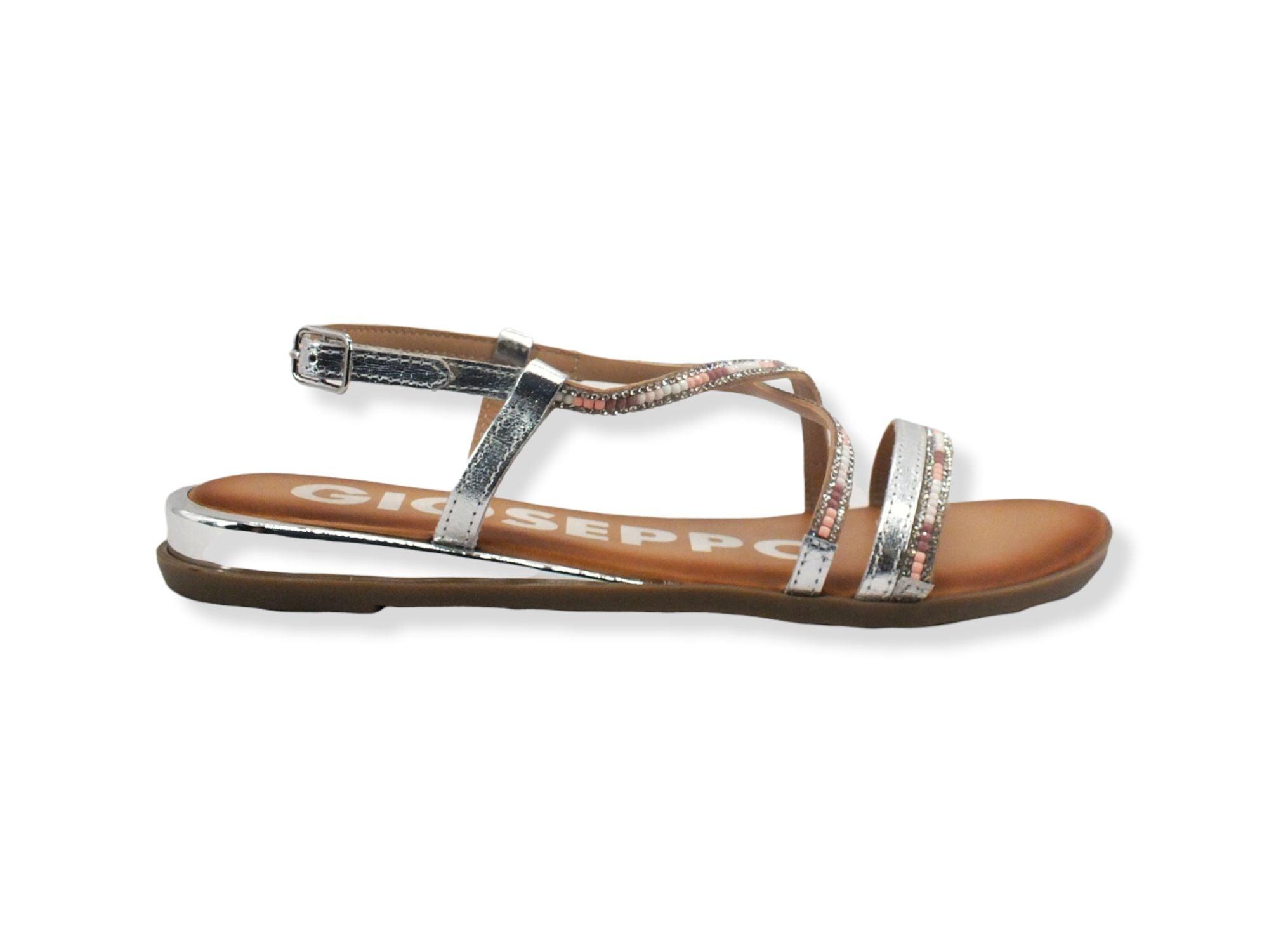 GIOSEPPO Baracoa Sandalo Listini Strass Perline Silver 65936 - Sandrini Calzature e Abbigliamento