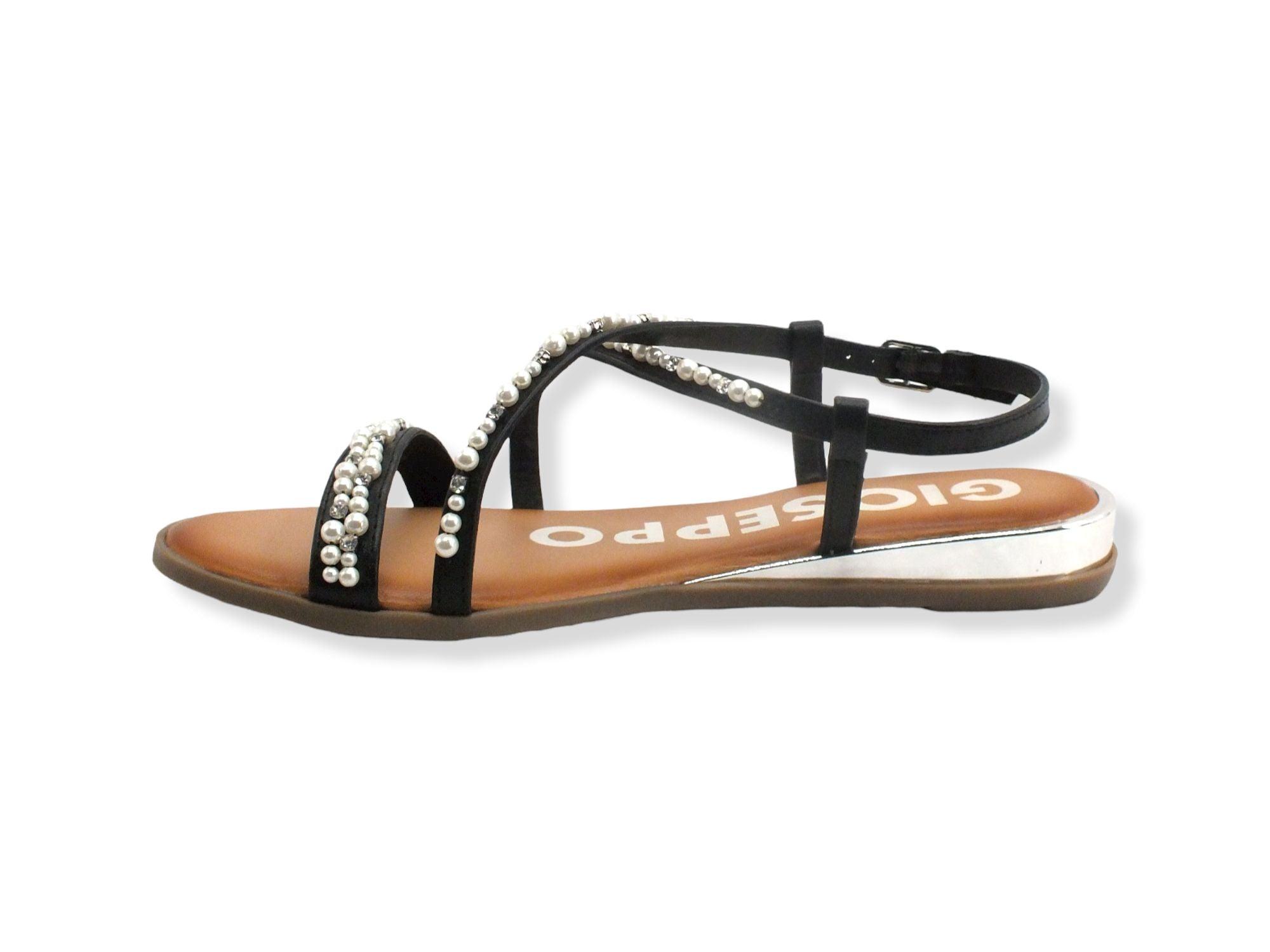 GIOSEPPO Jenne Sandalo Listini Strass Black 65929 - Sandrini Calzature e Abbigliamento