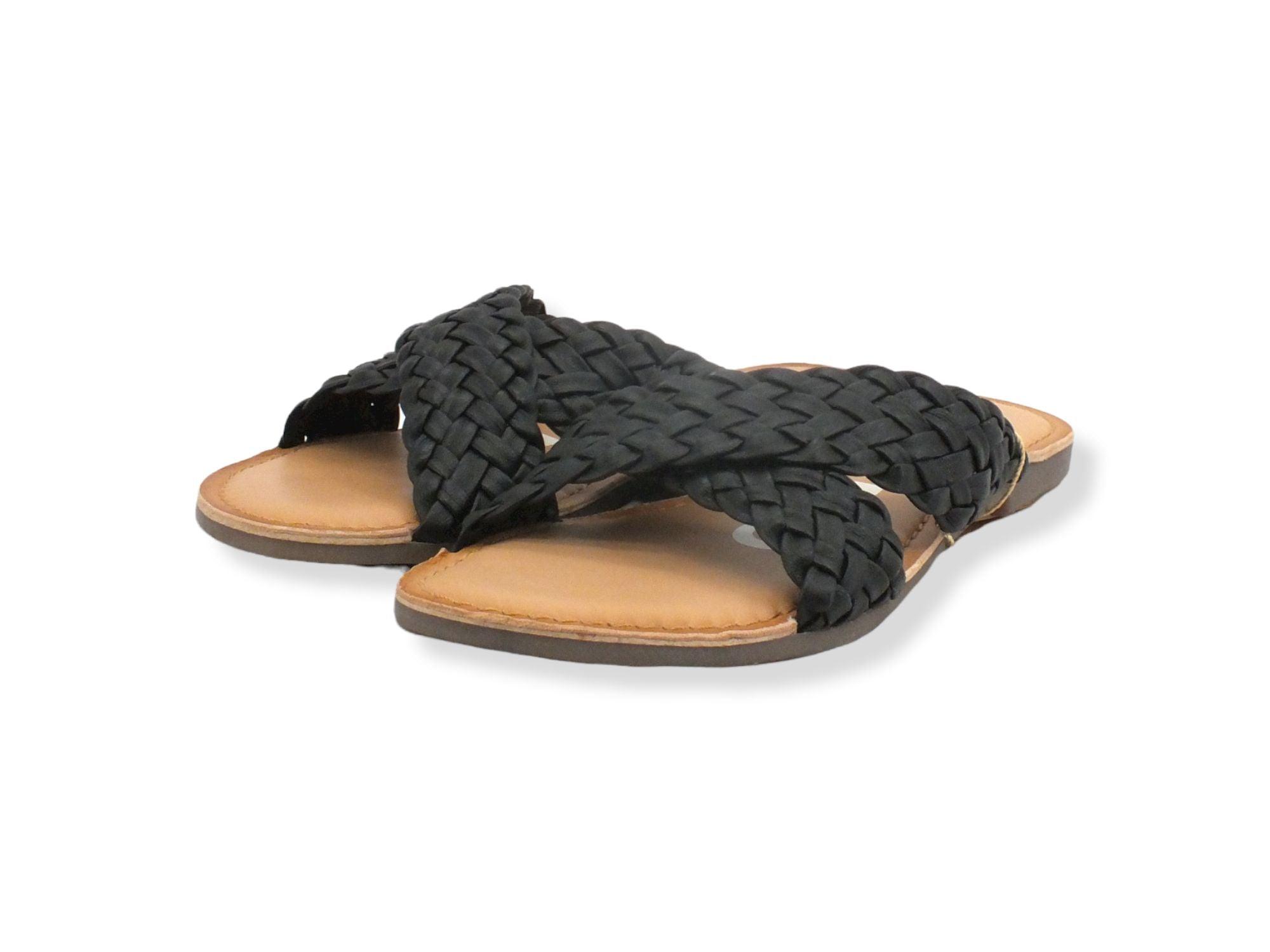 GIOSEPPO Upala Ciabatta Fasce Incrociate Intreccio Black 65940 - Sandrini Calzature e Abbigliamento