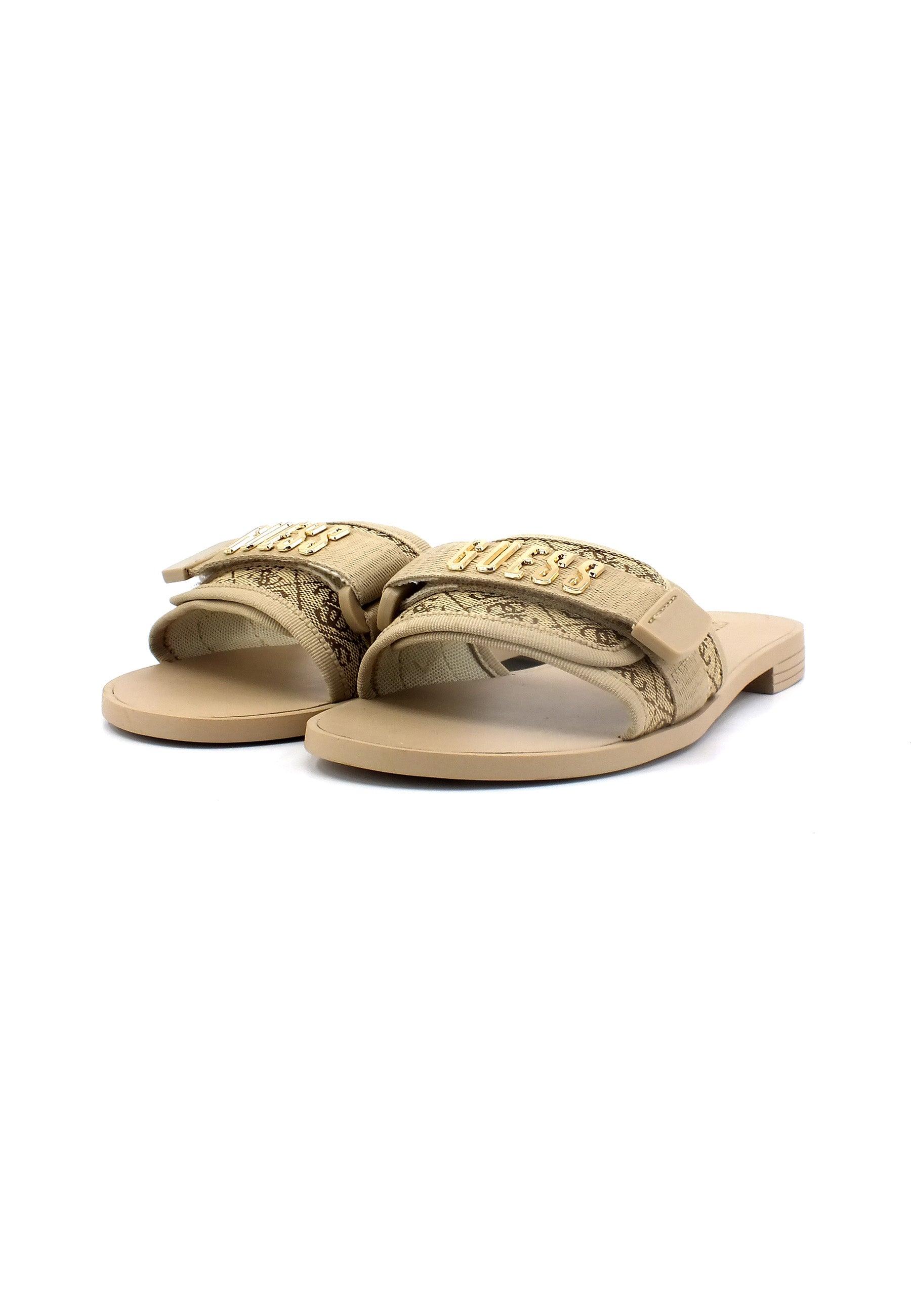 GUESS Ciabatta Donna Beige Brown FL6ELYFAL19 - Sandrini Calzature e Abbigliamento