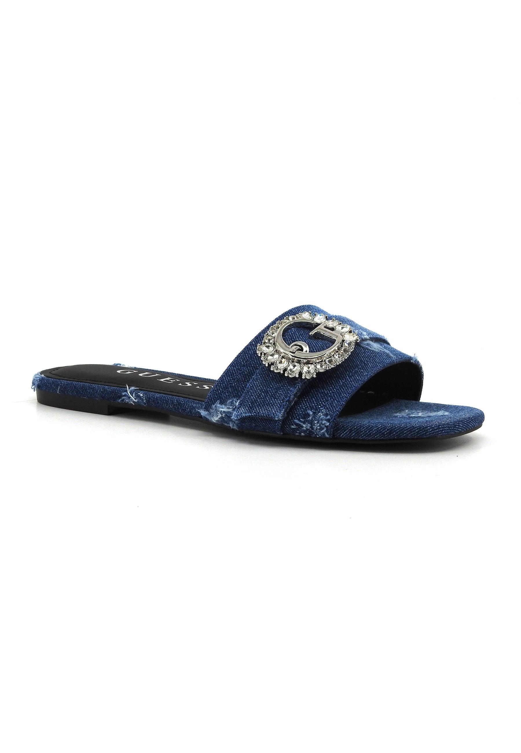 GUESS Ciabatta Donna Denim Blue FLJLLYDEN19 - Sandrini Calzature e Abbigliamento