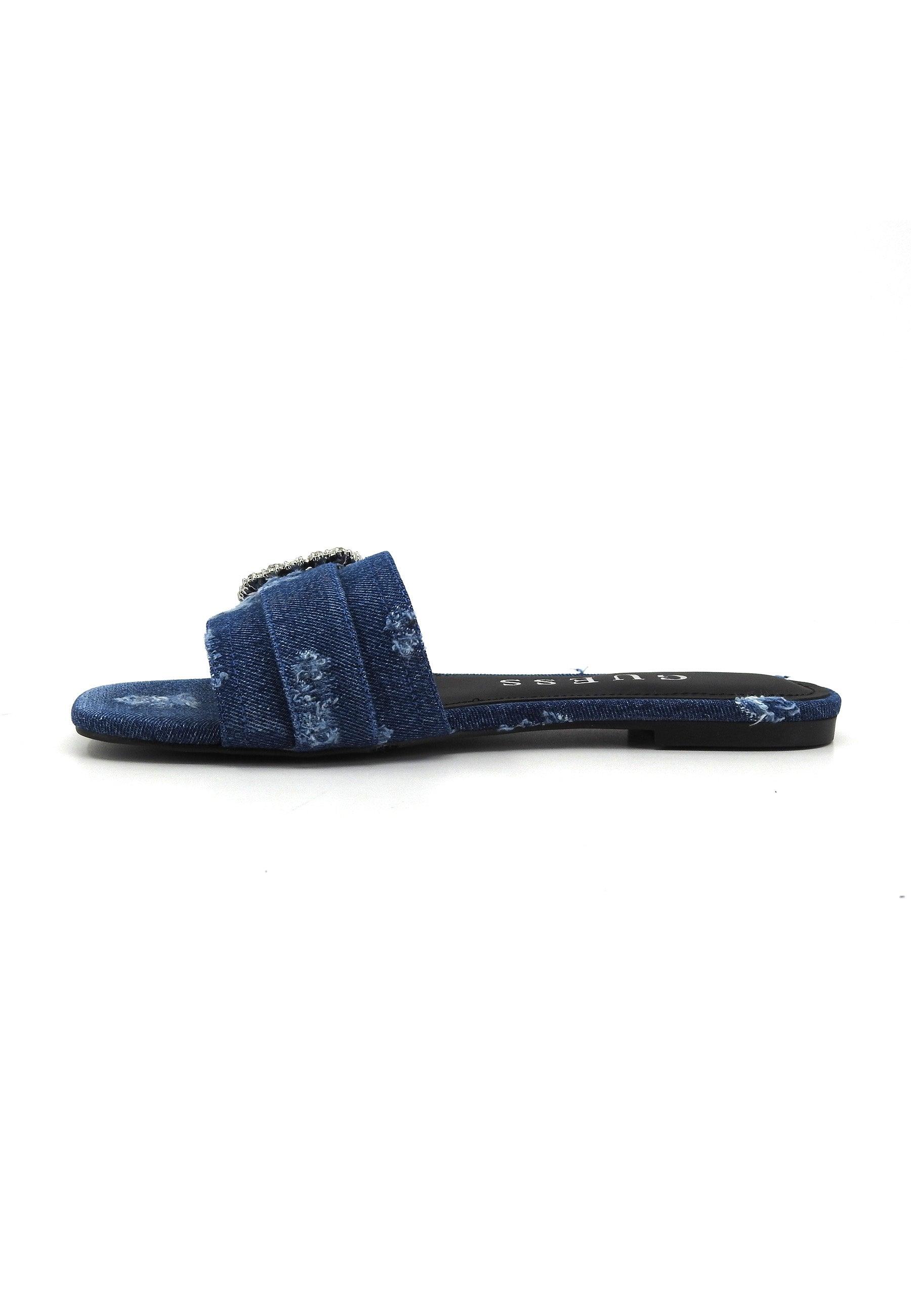 GUESS Ciabatta Donna Denim Blue FLJLLYDEN19 - Sandrini Calzature e Abbigliamento