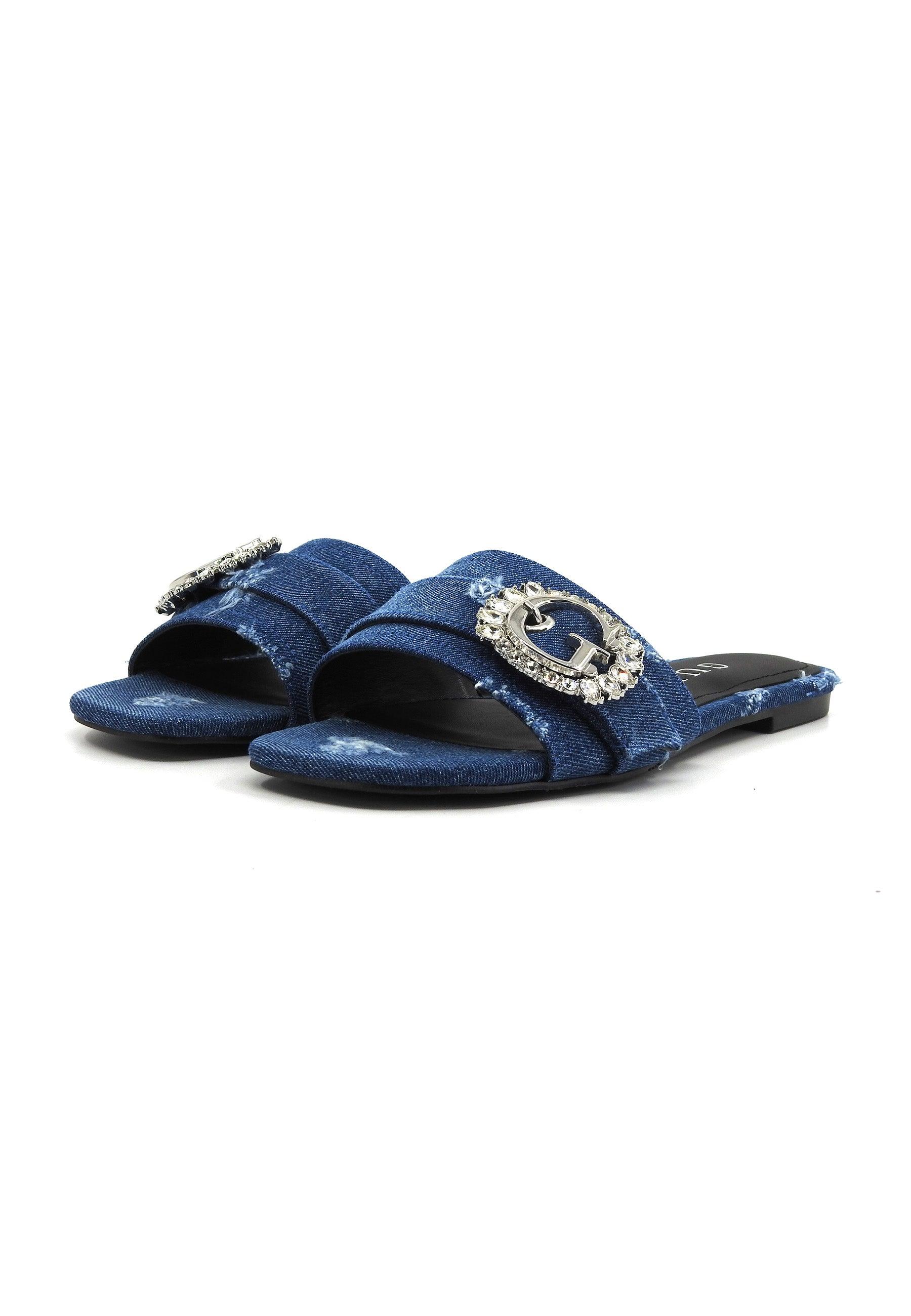 GUESS Ciabatta Donna Denim Blue FLJLLYDEN19 - Sandrini Calzature e Abbigliamento