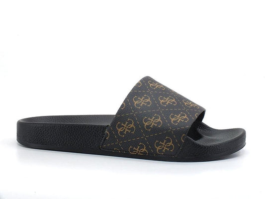 GUESS Ciabatta Loghi Uomo Brown Ocra FM6RIMELL19 - Sandrini Calzature e Abbigliamento