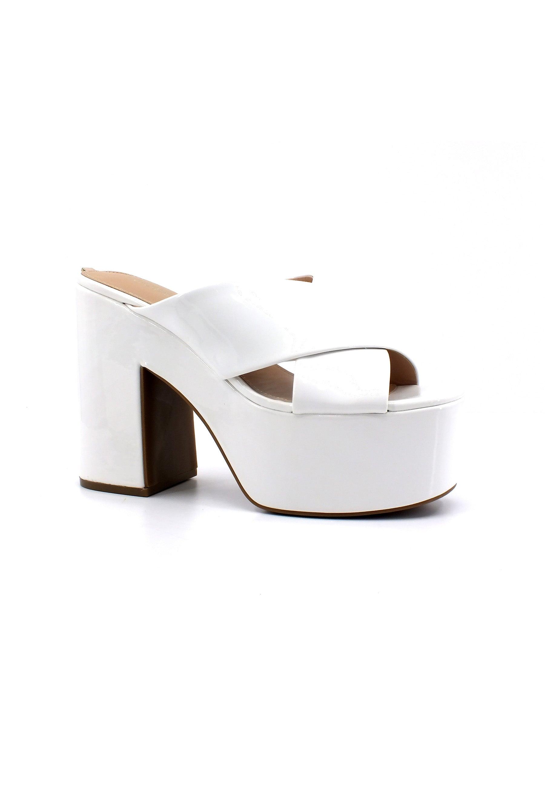 GUESS Ciabatta Tacco Donna White FL6LNTPAF03 - Sandrini Calzature e Abbigliamento
