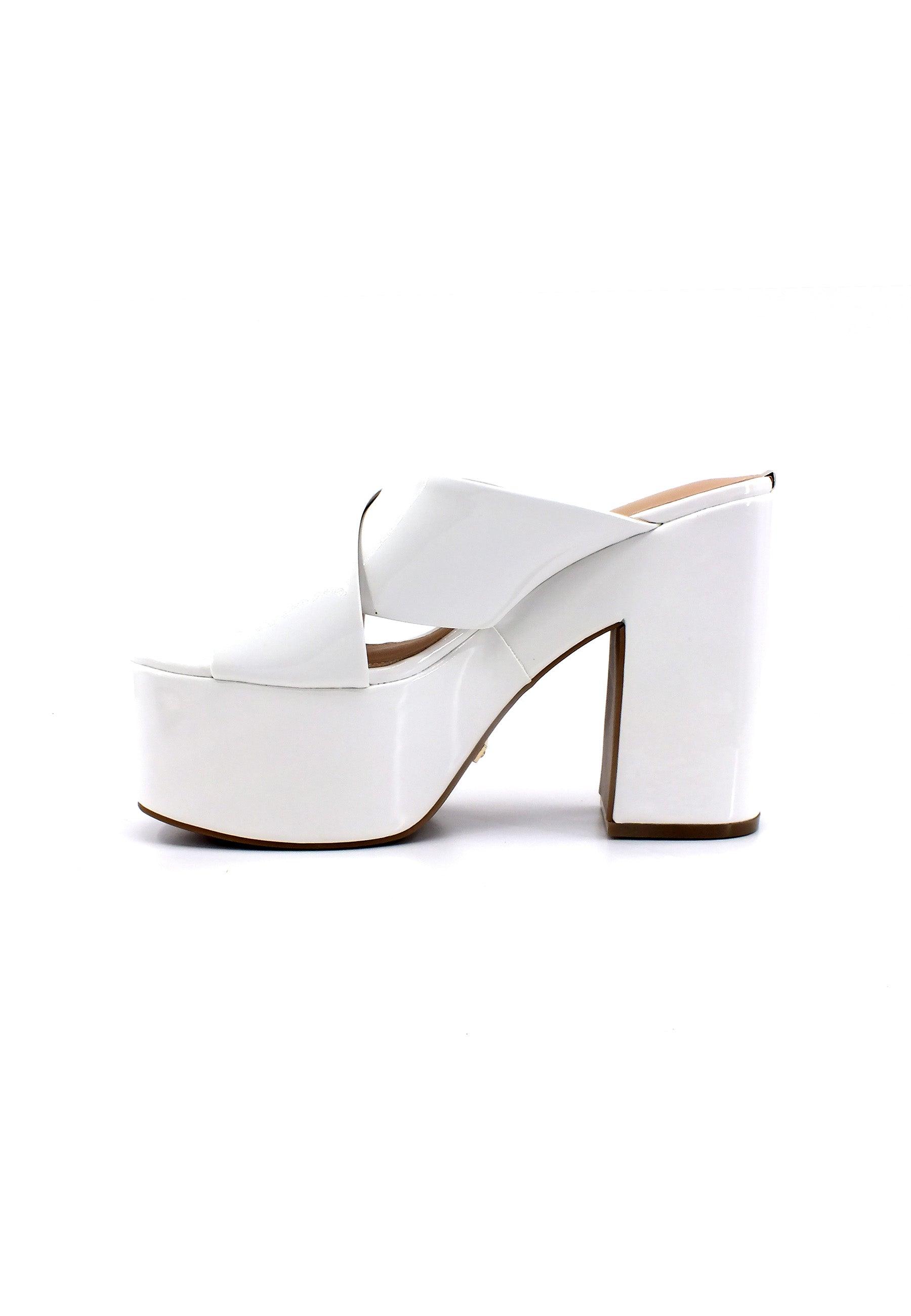 GUESS Ciabatta Tacco Donna White FL6LNTPAF03 - Sandrini Calzature e Abbigliamento