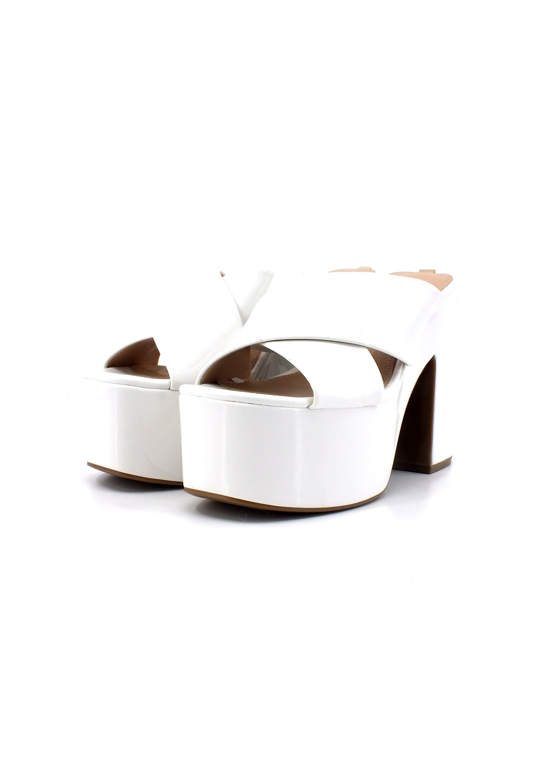 GUESS Ciabatta Tacco Donna White FL6LNTPAF03 - Sandrini Calzature e Abbigliamento