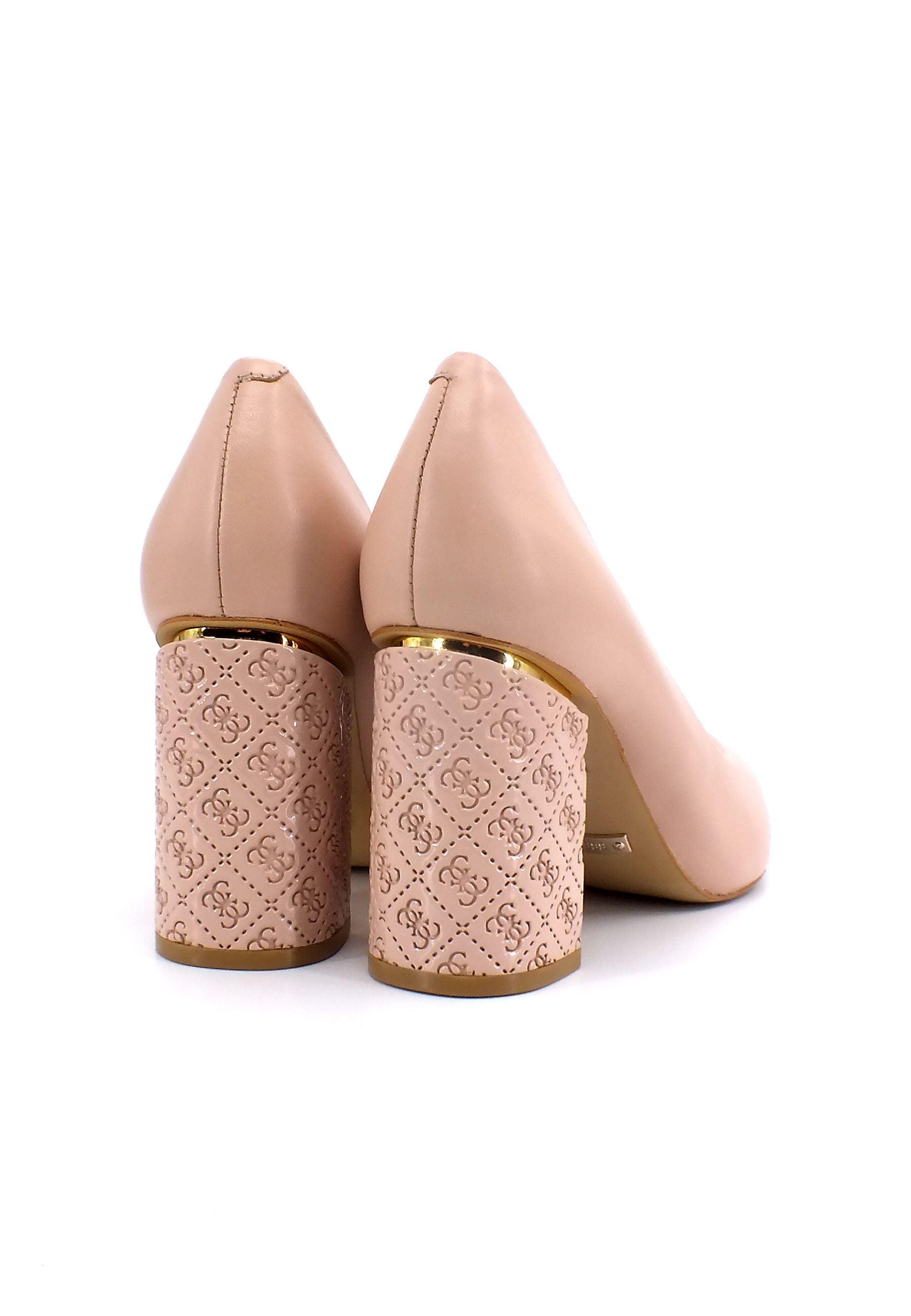 GUESS Décolléte Tacco Largo Rosa Blush FL5PIALEA08 - Sandrini Calzature e Abbigliamento