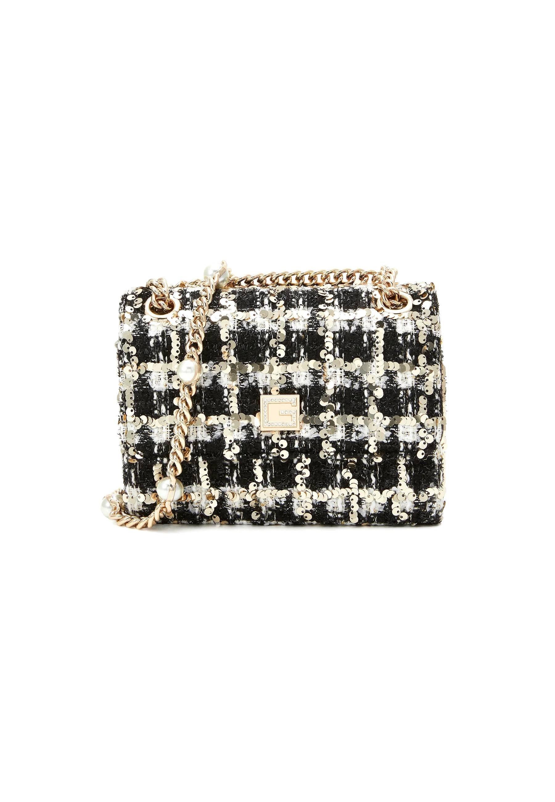 GUESS Ever Mini Borsa Tracolla Crossbody Black White TG868773 - Sandrini Calzature e Abbigliamento