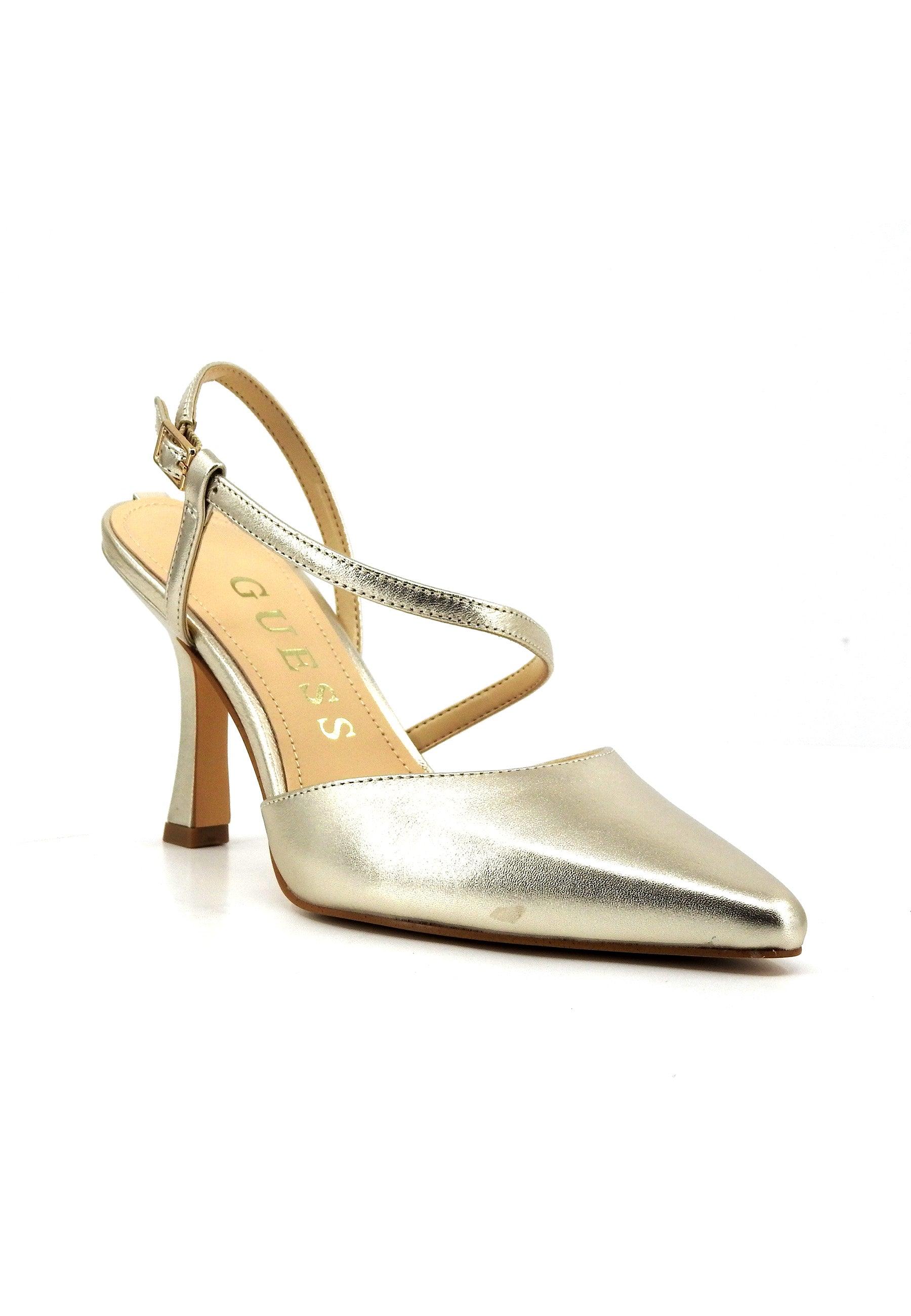 GUESS Sandalo Tacco Donna Platino Oro FLJSHALEM03 - Sandrini Calzature e Abbigliamento