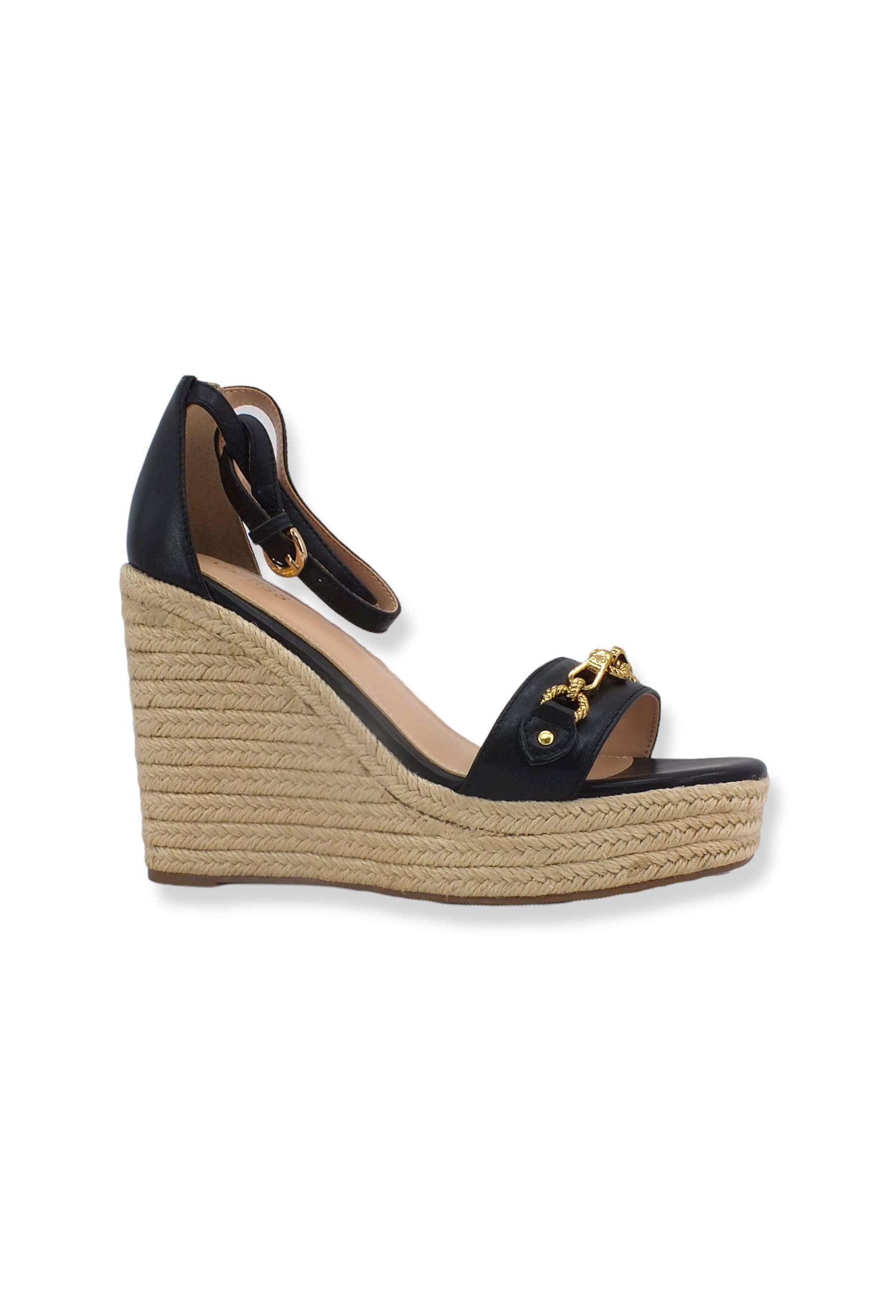 GUESS Sandalo Zeppa Corda Black FL6WENLEA03 - Sandrini Calzature e Abbigliamento