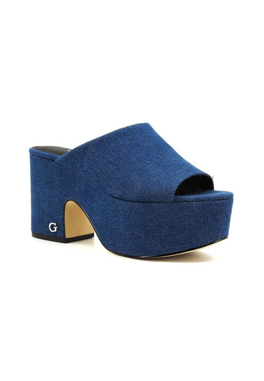 GUESS Sandalo Zoccolo Donna Blue FLJYA2DEN04 - Sandrini Calzature e Abbigliamento