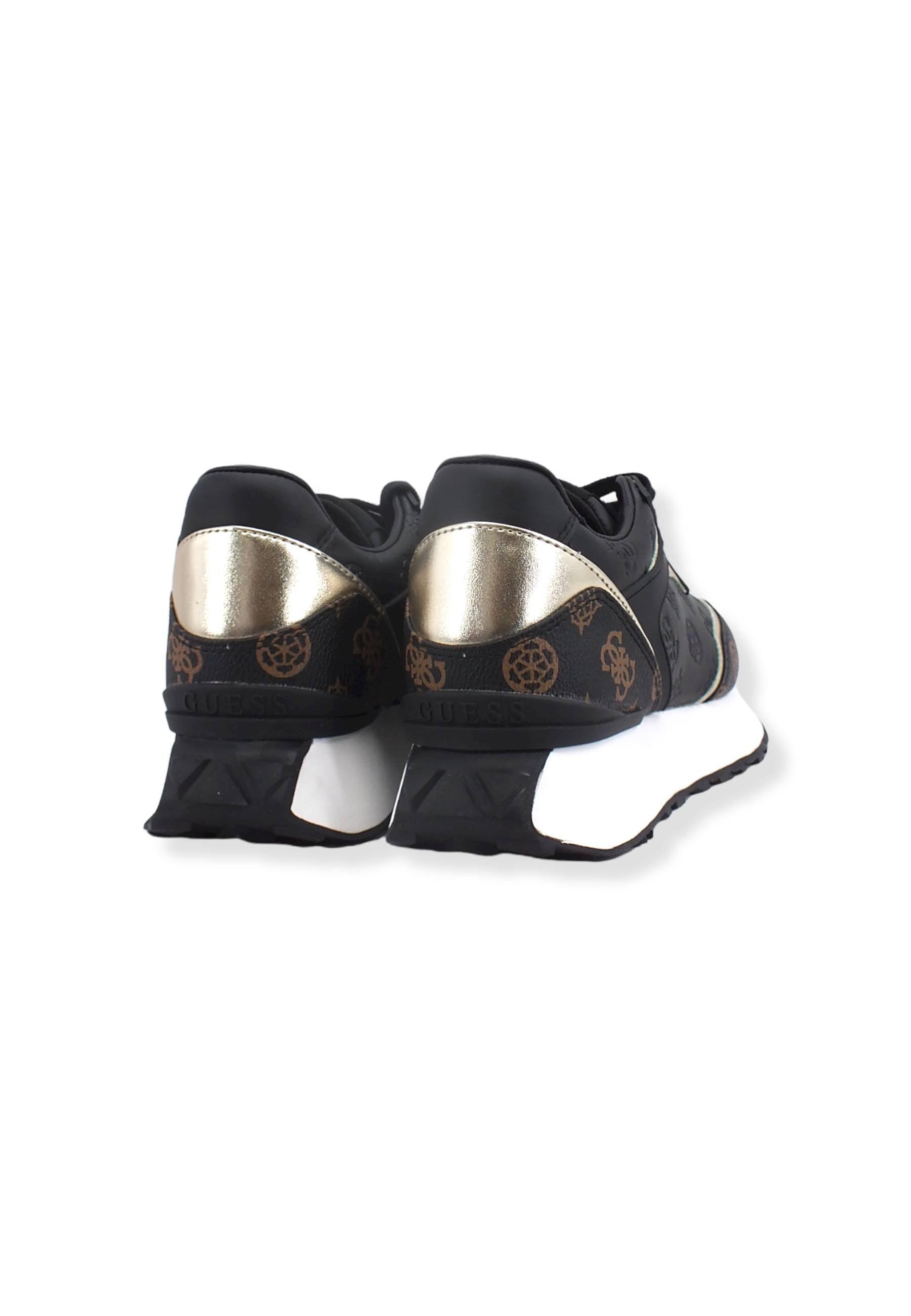 GUESS Sneaker Loghi Rilievo Lamè Donna Black Brown FL7LUCFAL12 - Sandrini Calzature e Abbigliamento