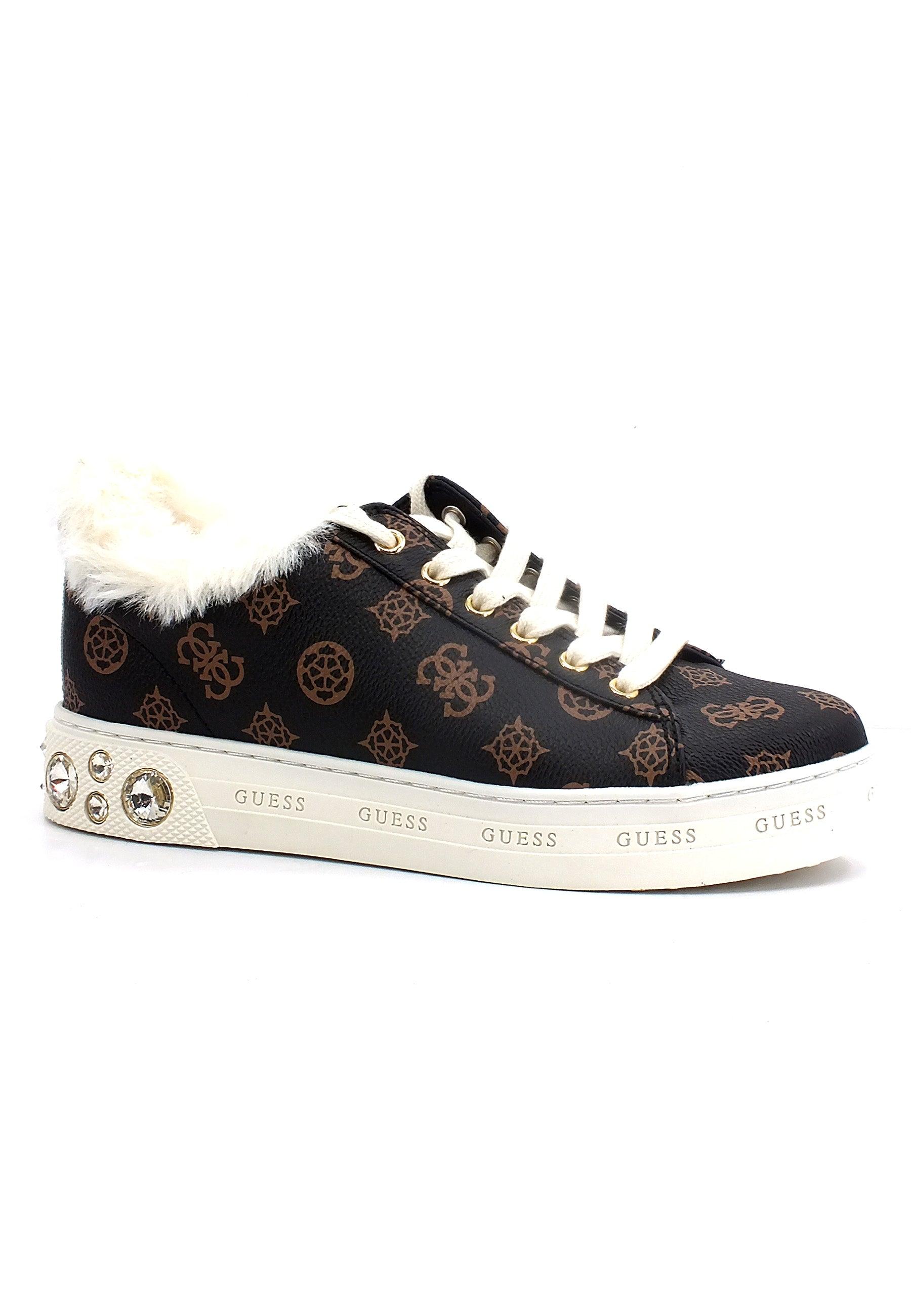 GUESS Sneaker Pelo Donna Brown Ochra FL8RV5FAL12 - Sandrini Calzature e Abbigliamento