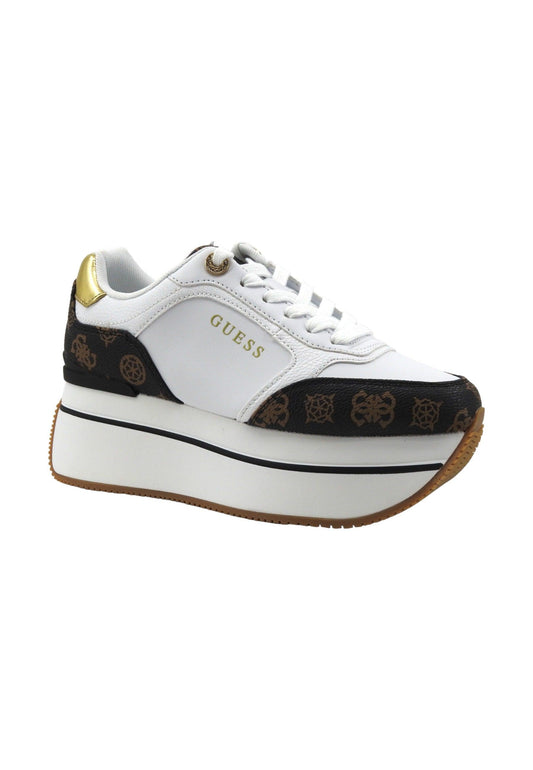 GUESS Sneaker Platform Donna White Brown FLPCM4FAL12 - Sandrini Calzature e Abbigliamento