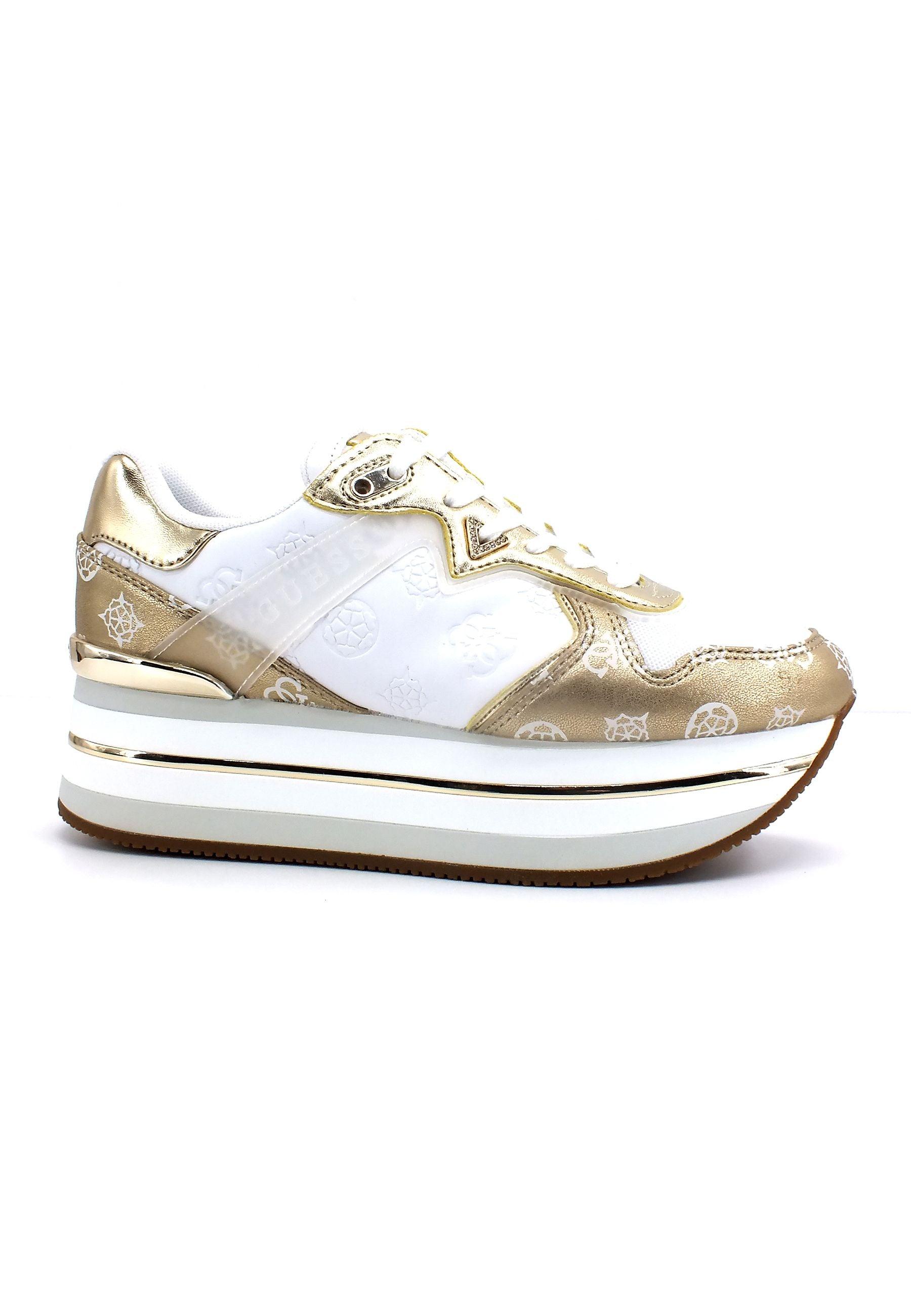 GUESS Sneaker Platform Donna White Gold FL5HN3SML12 - Sandrini Calzature e Abbigliamento