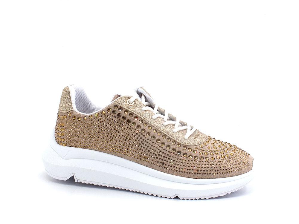 GUESS Sneaker Strass Logo Retro Gold FL6DGZFAB12 - Sandrini Calzature e Abbigliamento