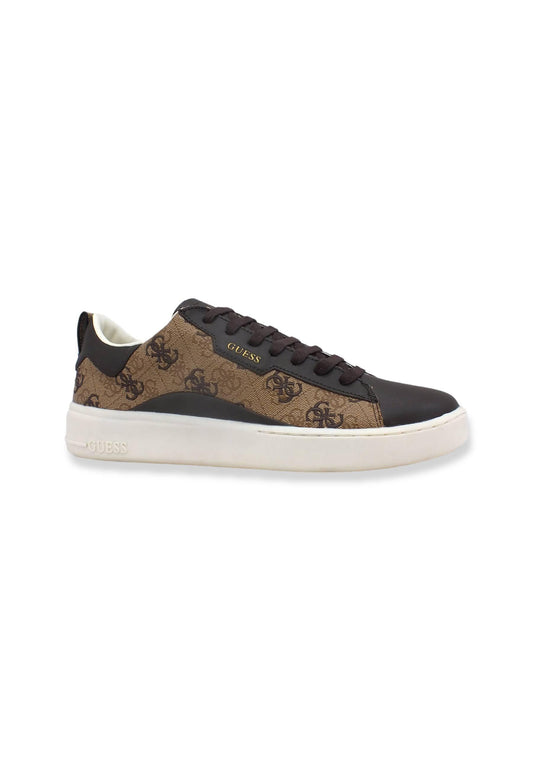 GUESS Sneaker Uomo Loghi Print Beige Brown FM7VRNFAL12 - Sandrini Calzature e Abbigliamento
