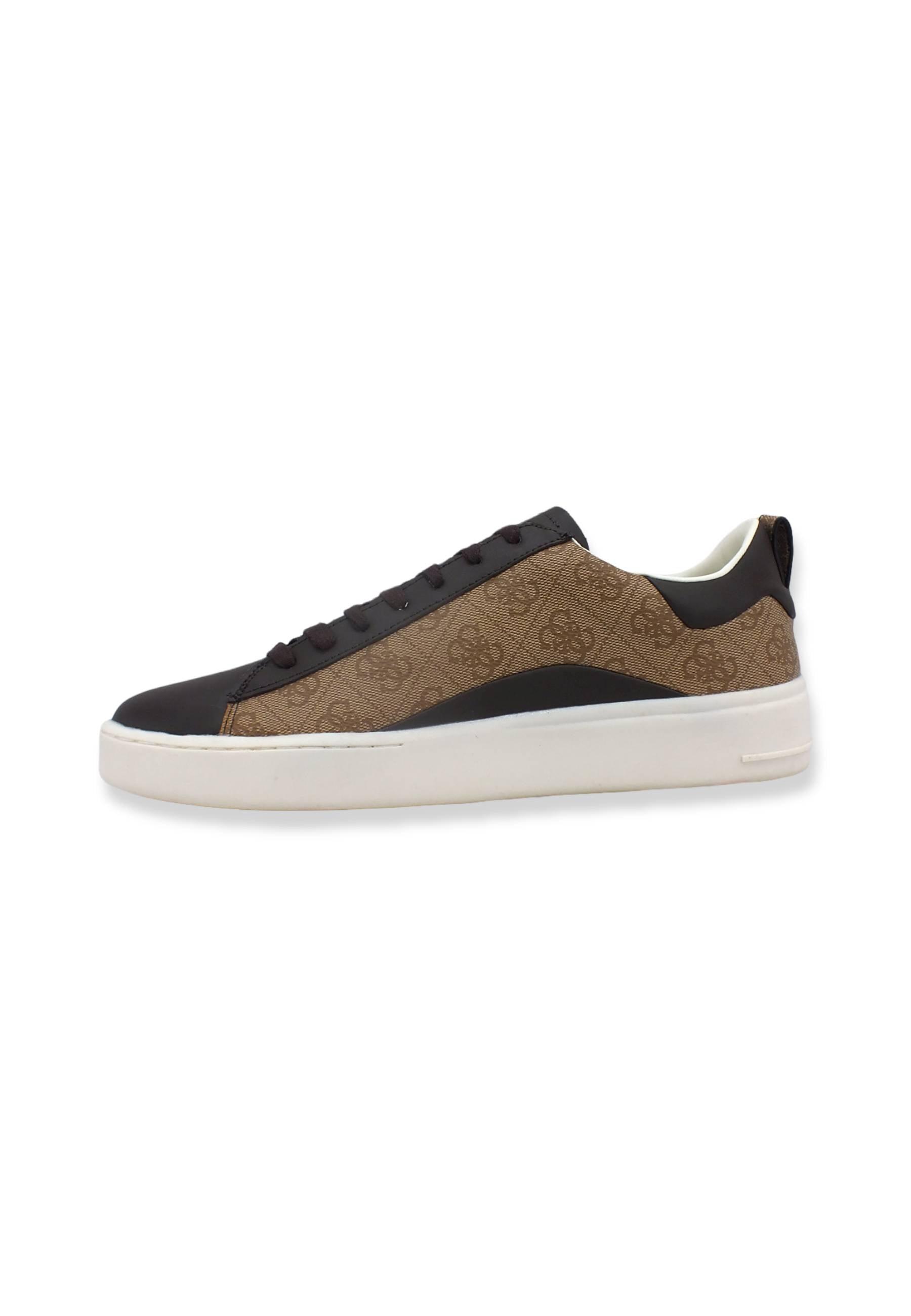 GUESS Sneaker Uomo Loghi Print Beige Brown FM7VRNFAL12 - Sandrini Calzature e Abbigliamento
