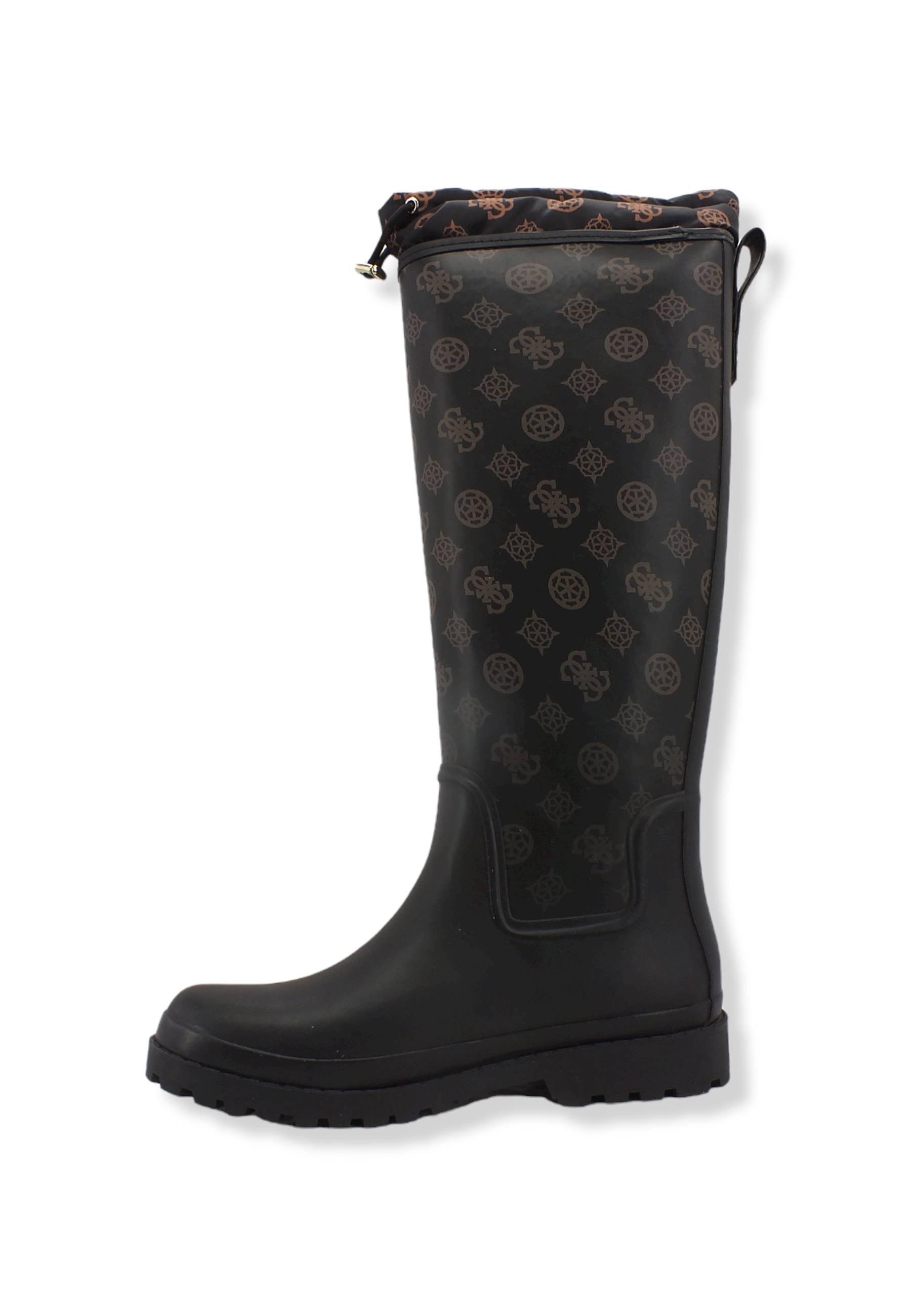 GUESS Stivale Donna Gomma Loghi Brown Ocra FL7REIFAL11 - Sandrini Calzature e Abbigliamento