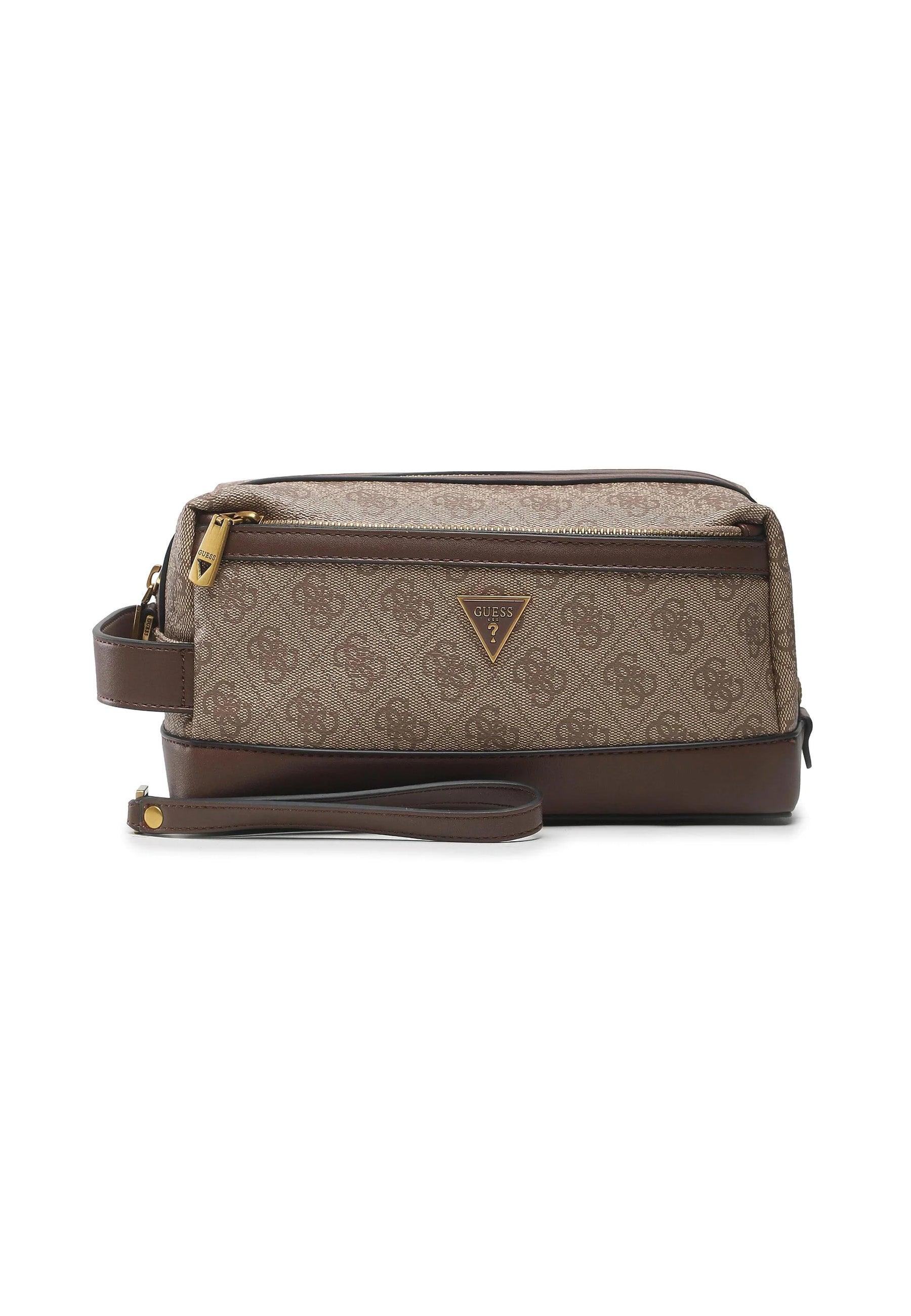 GUESS Vezzola Eco Pochette Beauty Case Uomo Beige Brown HMEVZLP2243 - Sandrini Calzature e Abbigliamento