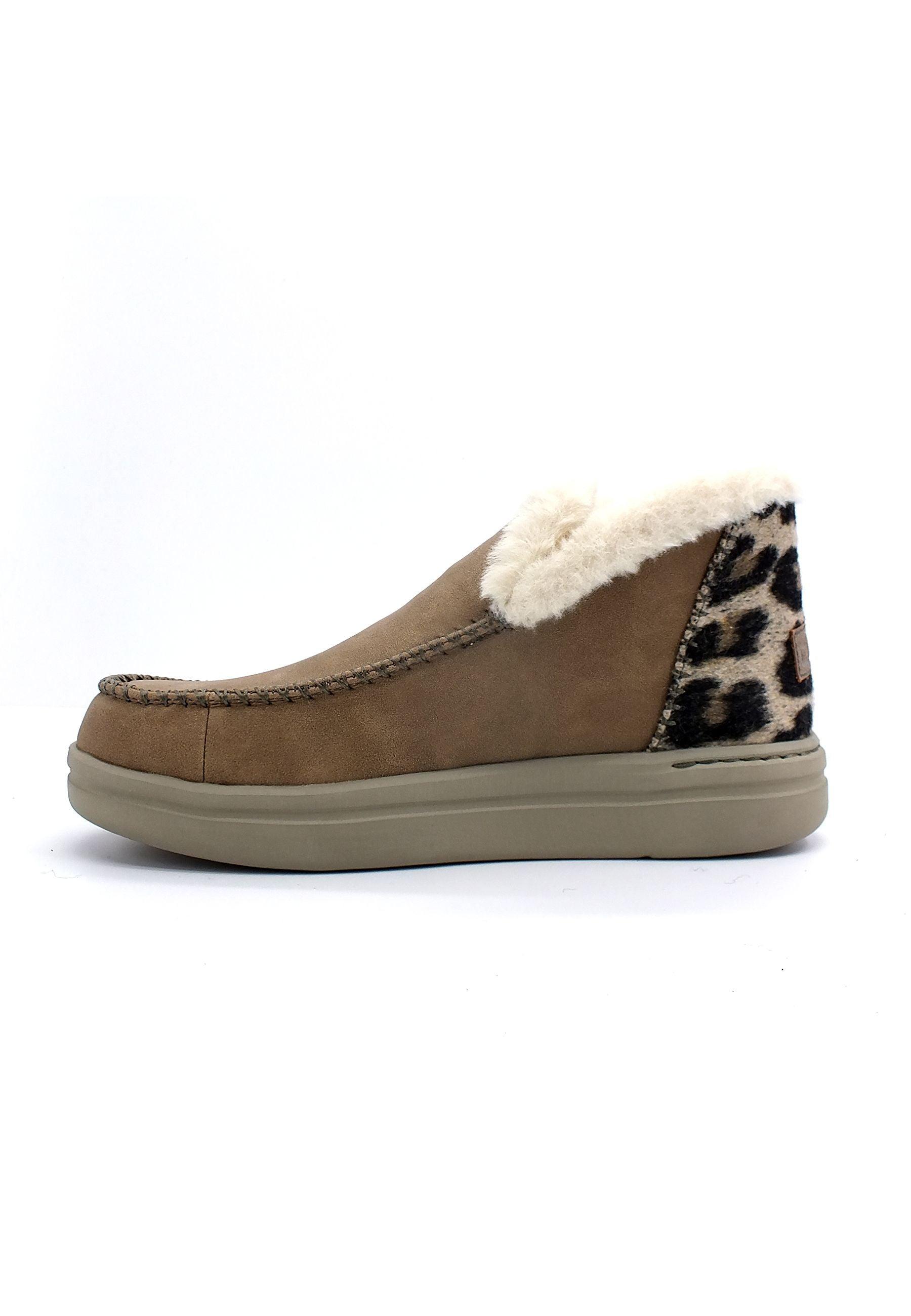 HEY DUDE Denny Grip Stivaletto Pelo Donna Nut 122451600 - Sandrini Calzature e Abbigliamento