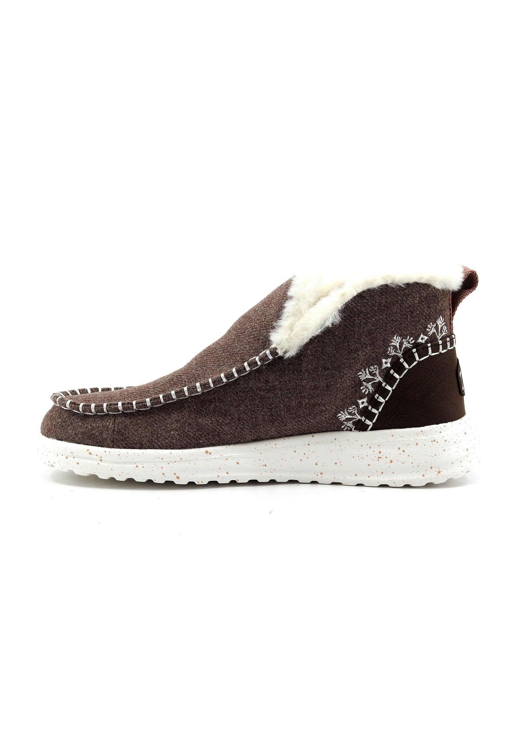 HEY DUDE Denny Stivaletto Polacco Pelo Donna Walnut Marrone 40208-267 - Sandrini Calzature e Abbigliamento