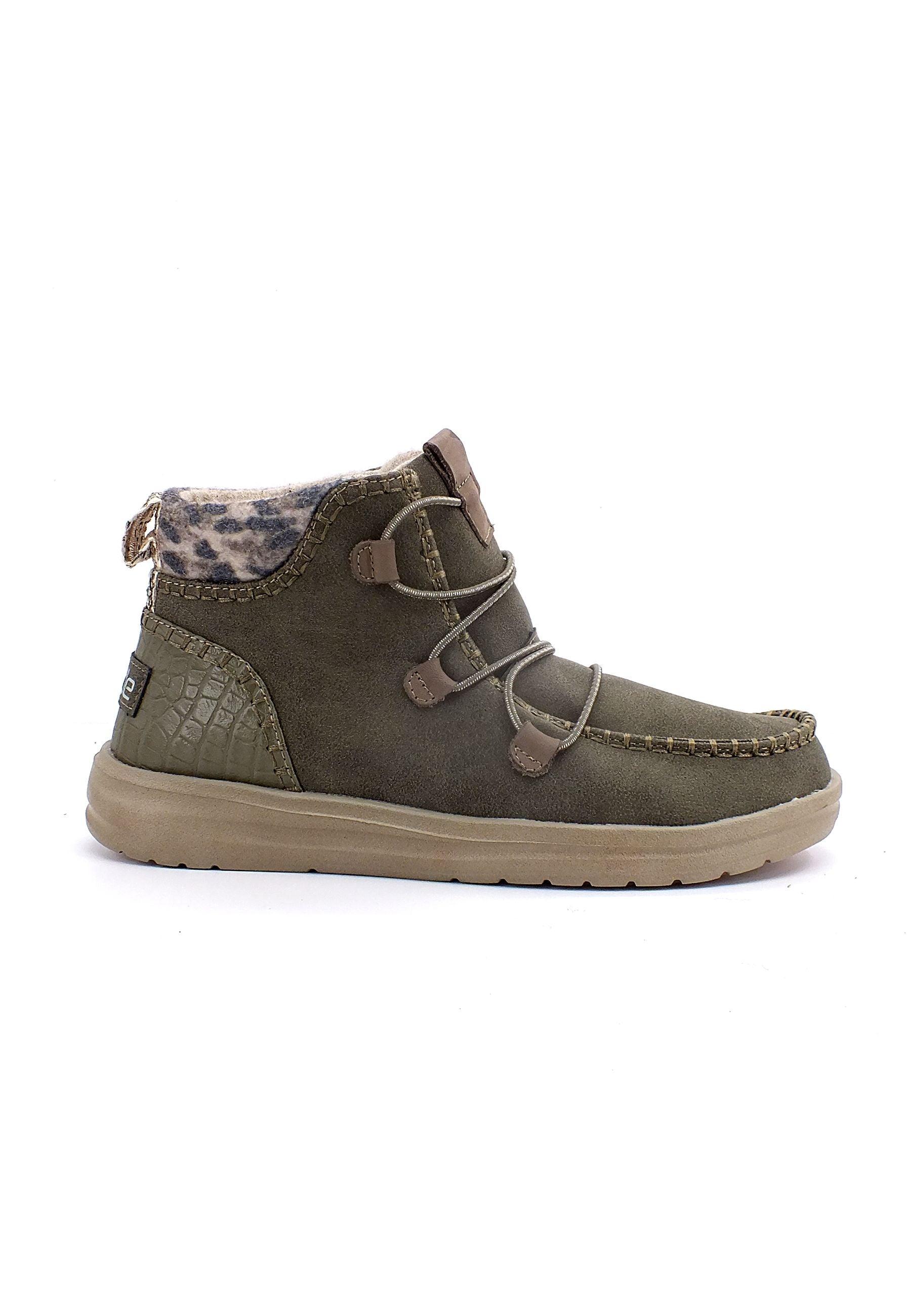 HEY DUDE Eloise Stivaletto Donna Dust Olive 121898511 - Sandrini Calzature e Abbigliamento