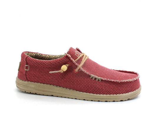 HEY DUDE Wally Braided Scarpa Vela Corda Pompeian Red 110626840 - Sandrini Calzature e Abbigliamento