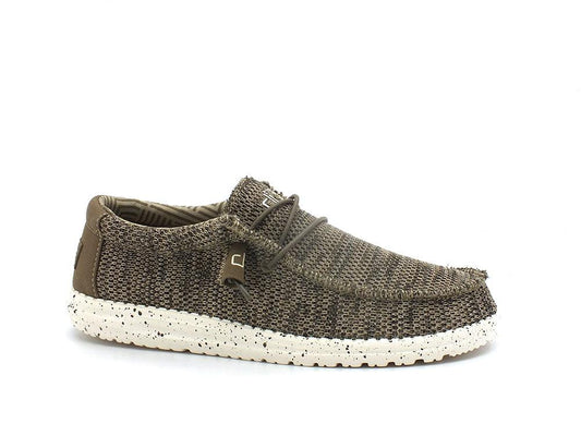 HEY DUDE Wally Sox Scarpa Vela Canvas Brown 110351500 - Sandrini Calzature e Abbigliamento