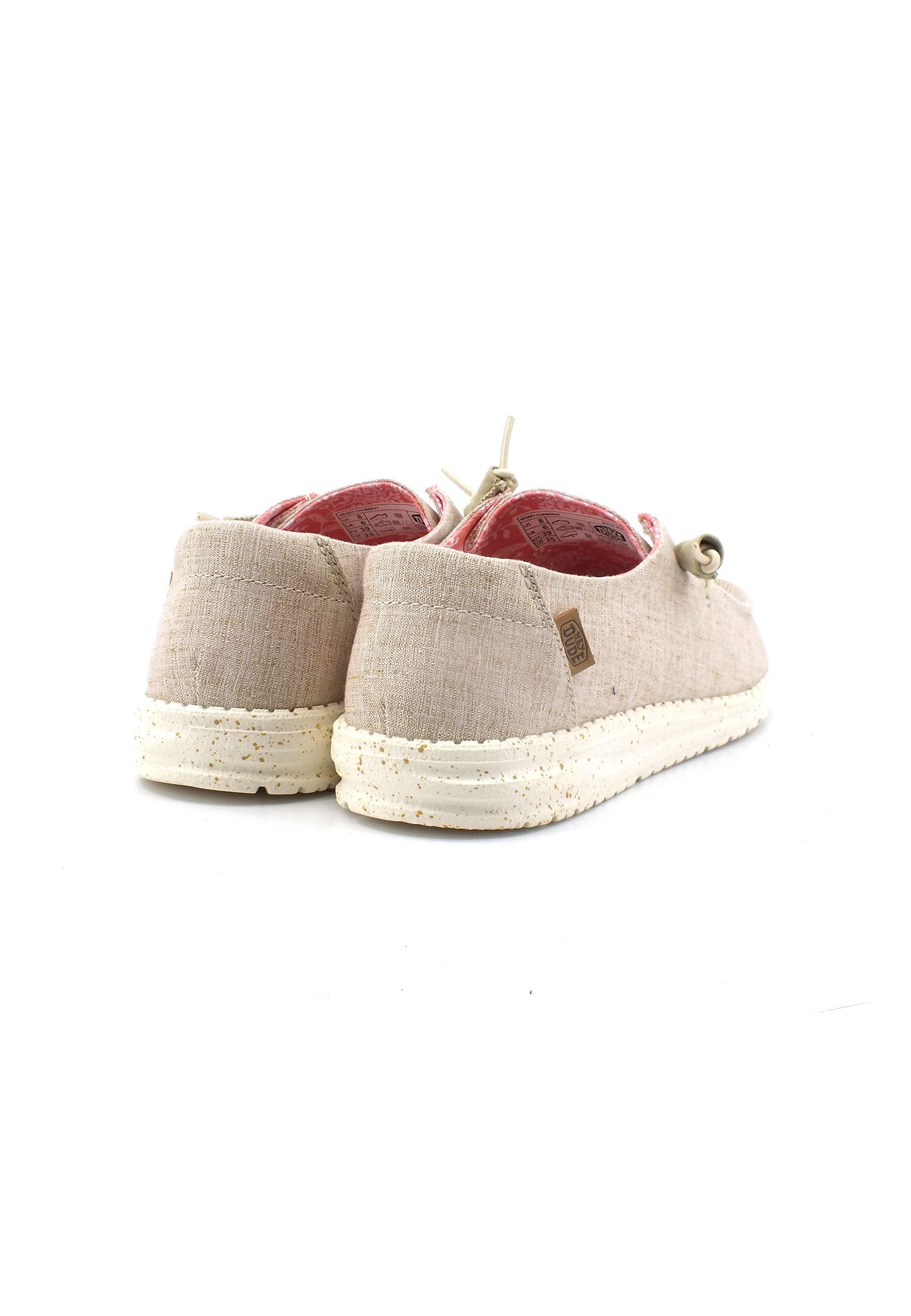 HEY DUDE Wendy Chambray Sneaker Vela Donna White Nut 40058-2BK - Sandrini Calzature e Abbigliamento