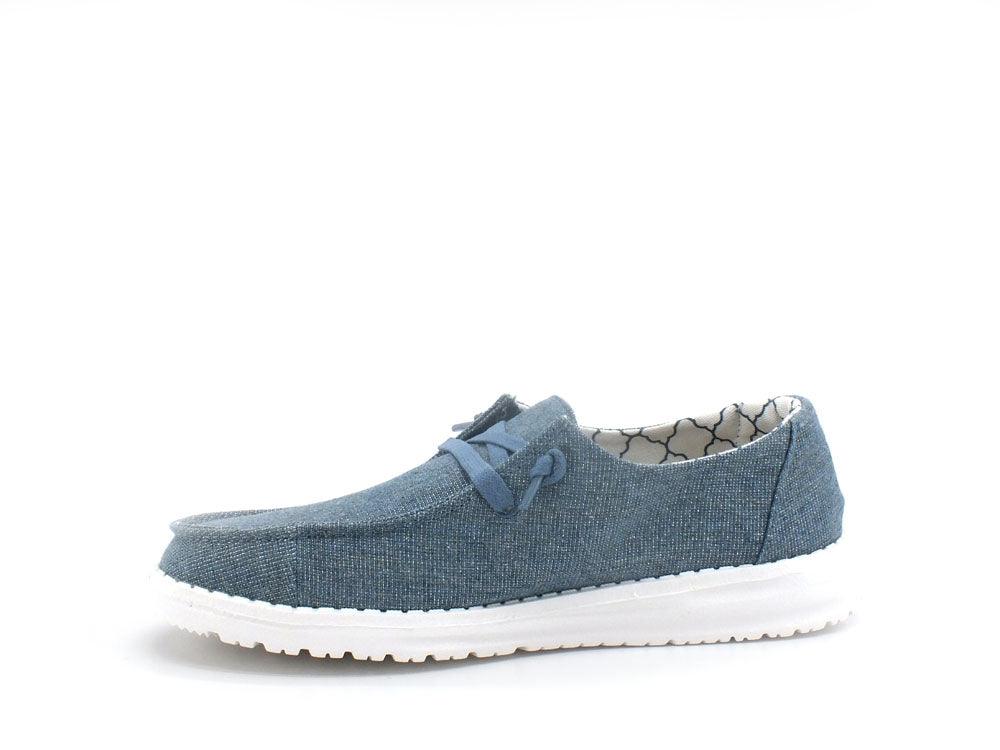 HEY DUDE Wendy Scarpa Vela Glitter Sparkling Blu Stone 121410711 - Sandrini Calzature e Abbigliamento