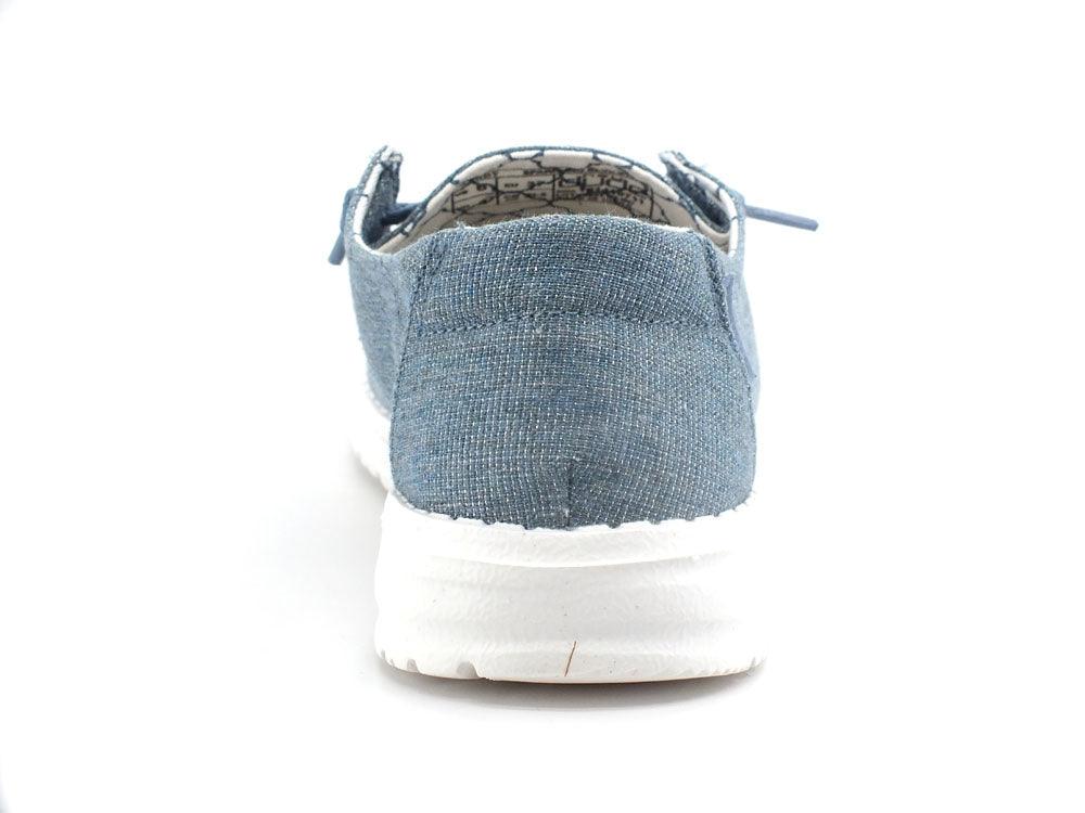 HEY DUDE Wendy Scarpa Vela Glitter Sparkling Blu Stone 121410711 - Sandrini Calzature e Abbigliamento