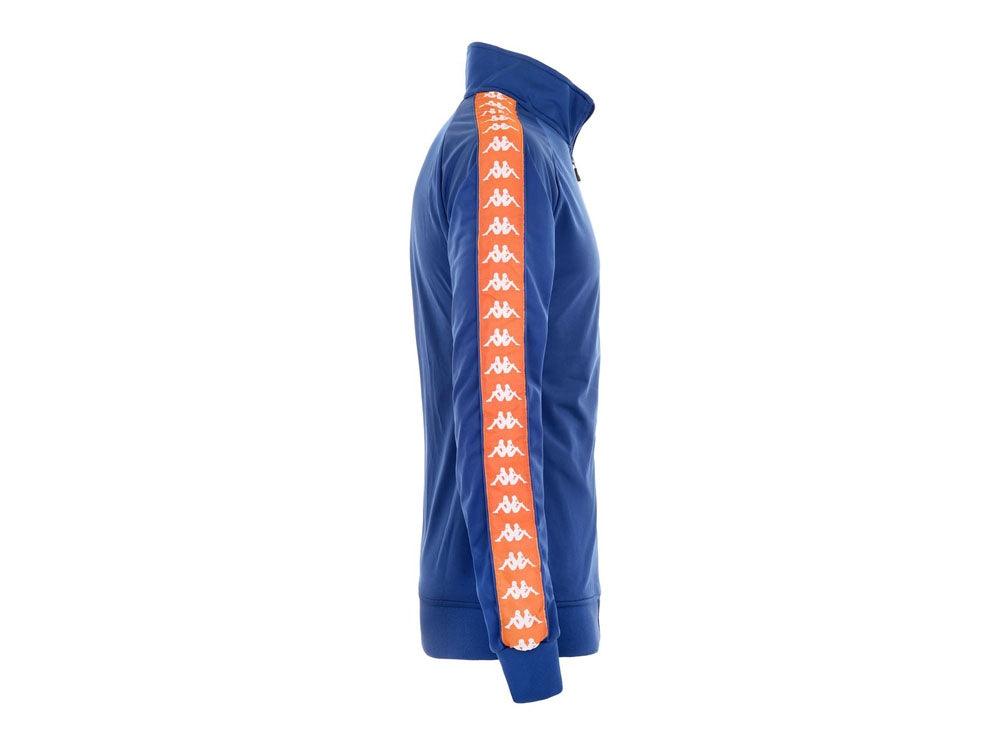 KAPPA 222 Banda Anniston Slim Felpa Uomo Blue Royal Orange 301EFU0 - Sandrini Calzature e Abbigliamento
