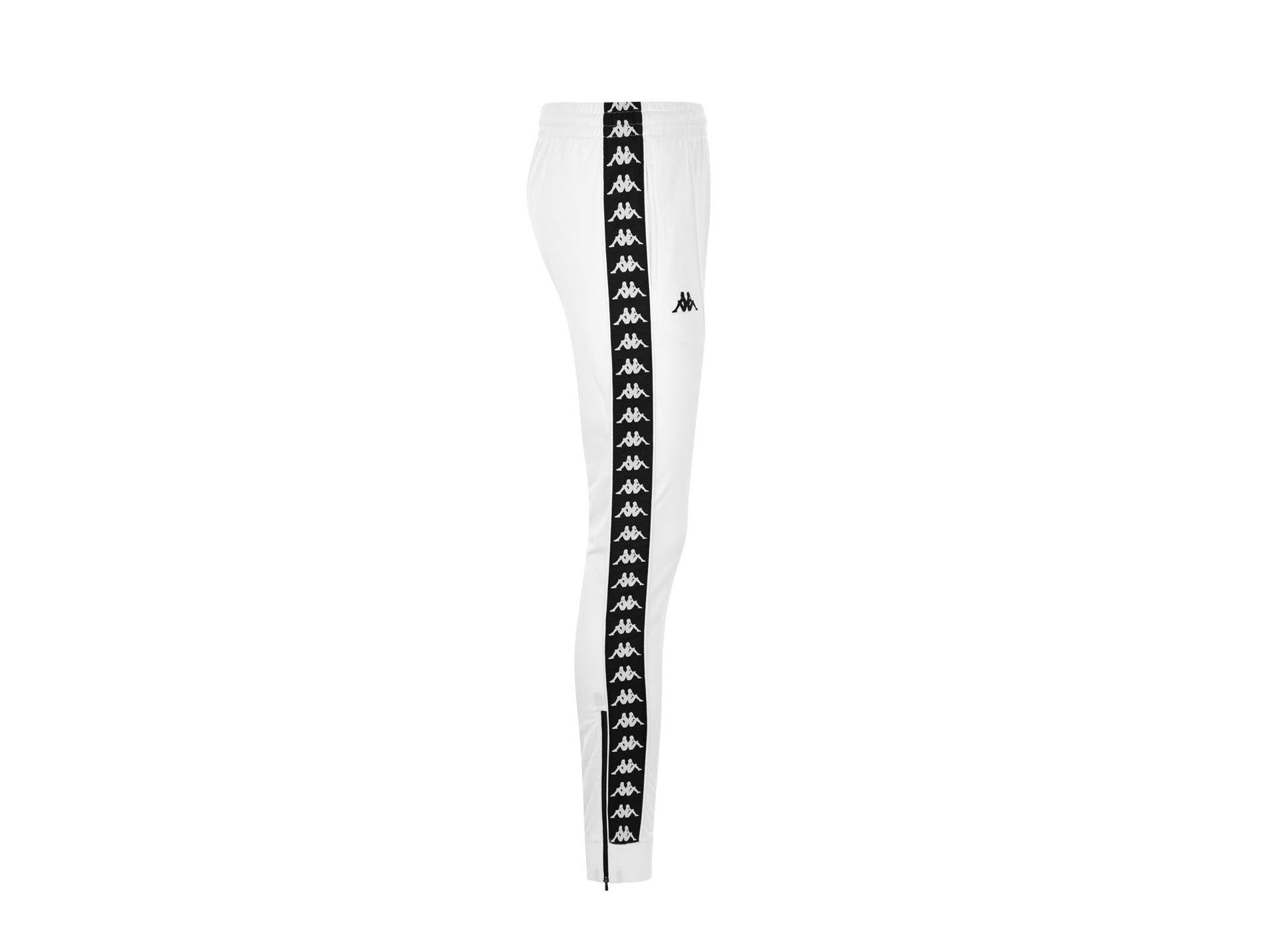 KAPPA 222 Banda Rastoria Slim Pantaloni Lunghi Unisex White Black 303KUC0922 - Sandrini Calzature e Abbigliamento