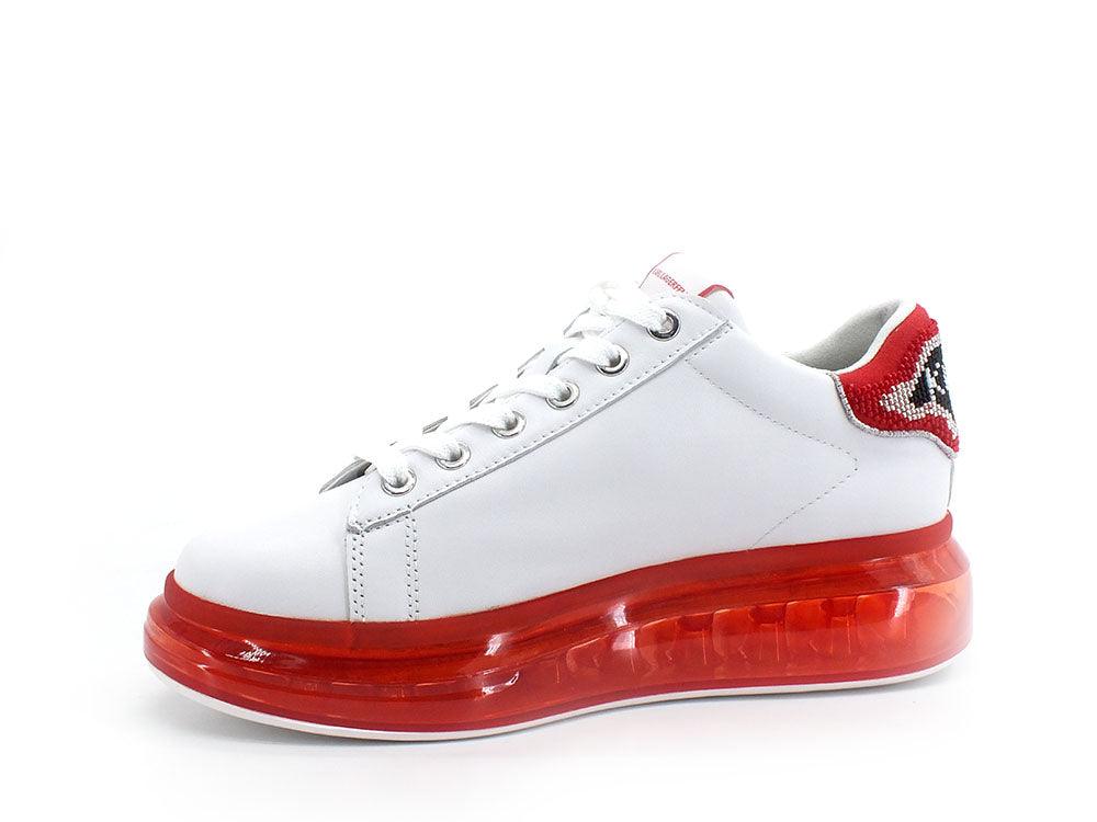 KARL LAGERFELD Kapri Kushion Ikonik Lo Lace Sneaker White Red KL62632 - Sandrini Calzature e Abbigliamento