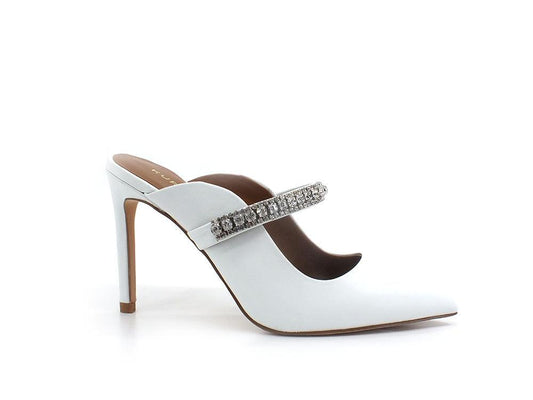 KURT GEIGER Duke Mule Sadalo Tacco Strass White 3202310109 - Sandrini Calzature e Abbigliamento