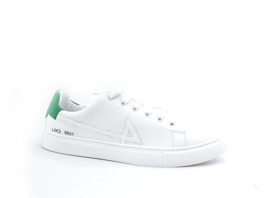 L4K3 College 4 Sneaker Pelle Tricolor Bianco Verde F62-COL - Sandrini Calzature e Abbigliamento