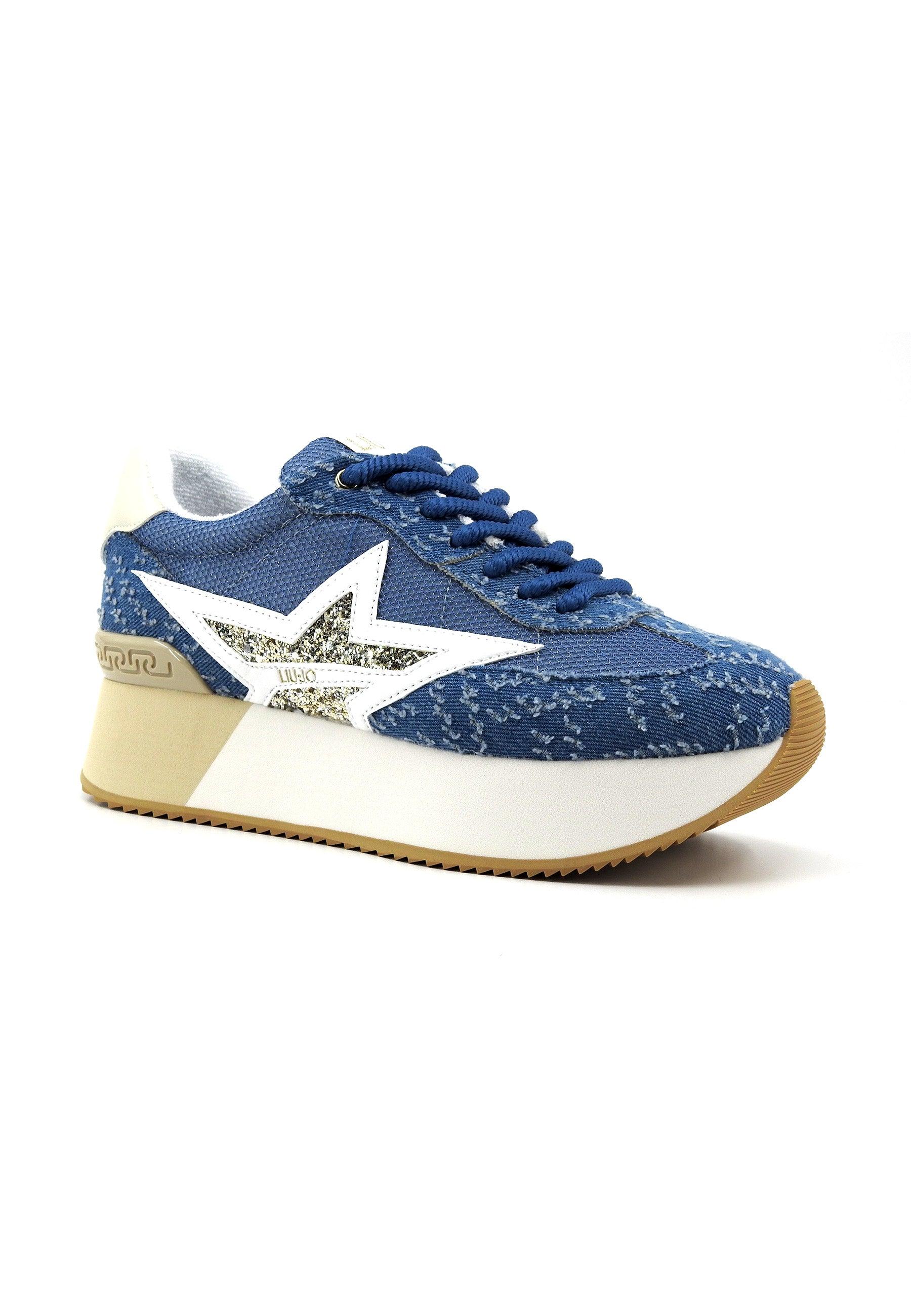 LIU JO Dreamy 03 Sneaker Donna Denim Gold BA4083TX404 - Sandrini Calzature e Abbigliamento