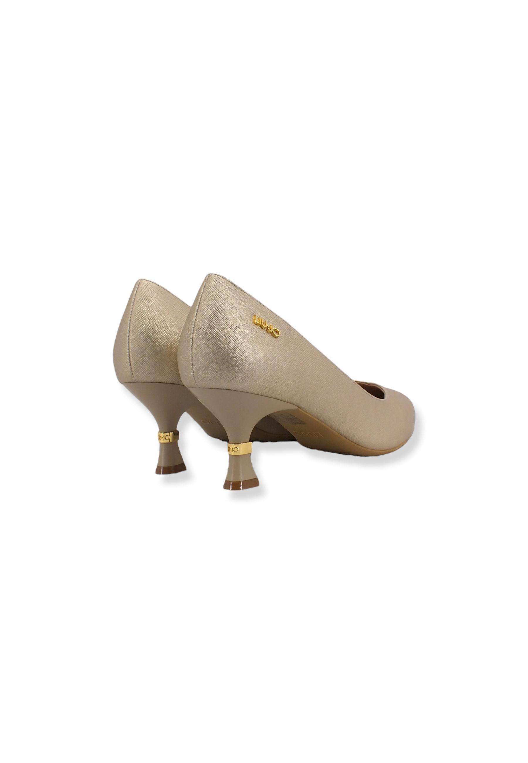 LIU JO Gaia 10 Saffiano Dècolletè Light Gold SF2265EX076 - Sandrini Calzature e Abbigliamento