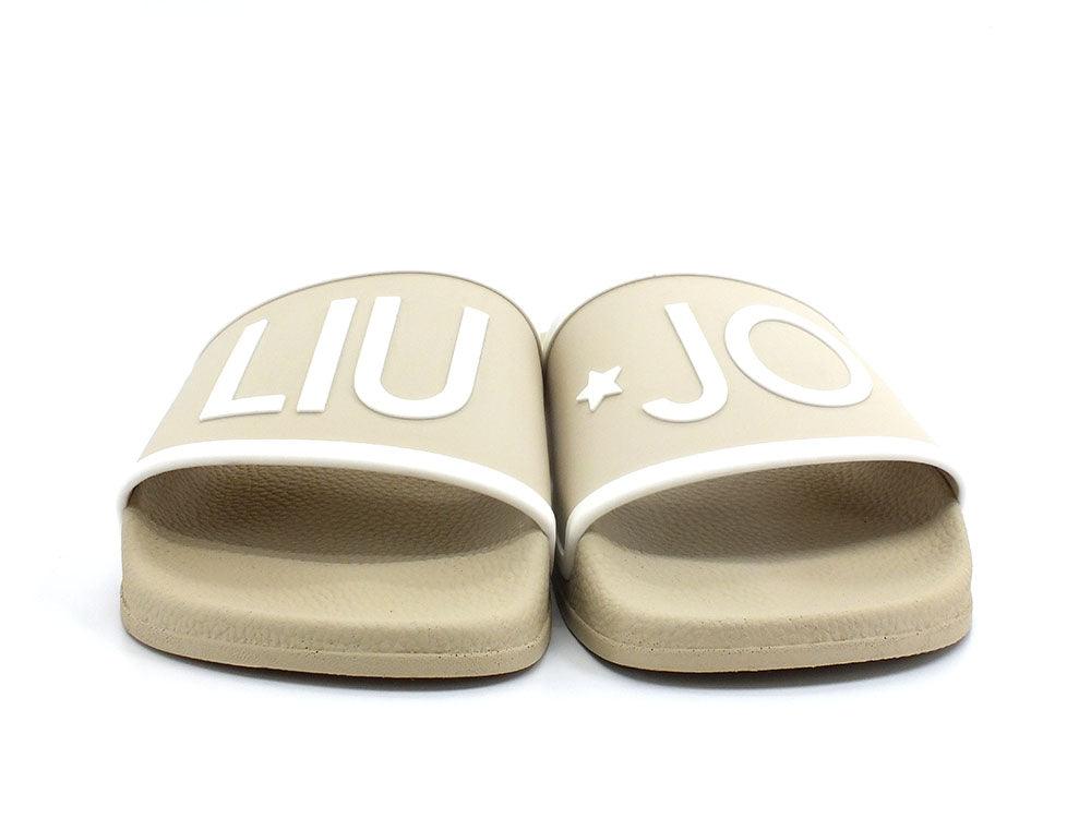 LIU JO Kos 02 Ciabatta Slipper Logo Beige Milk BA2169EX028 - Sandrini Calzature e Abbigliamento
