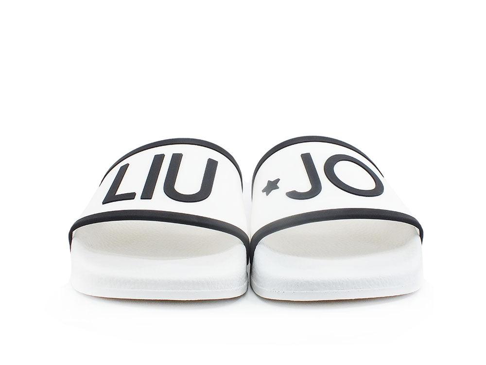 LIU JO Kos 2 Ciabatta Slipper Rubber White Black BA2169EX102 - Sandrini Calzature e Abbigliamento