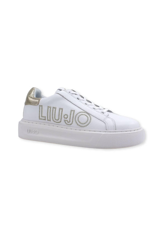 LIU JO Kylie 05 Sneaker Donna White Light Gold BA2065PX100 - Sandrini Calzature e Abbigliamento