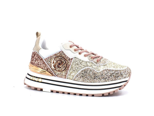 LIU JO Maxi Wonder 1 Sneaker Multi Glitter Rose Gold BA2051TX007 - Sandrini Calzature e Abbigliamento