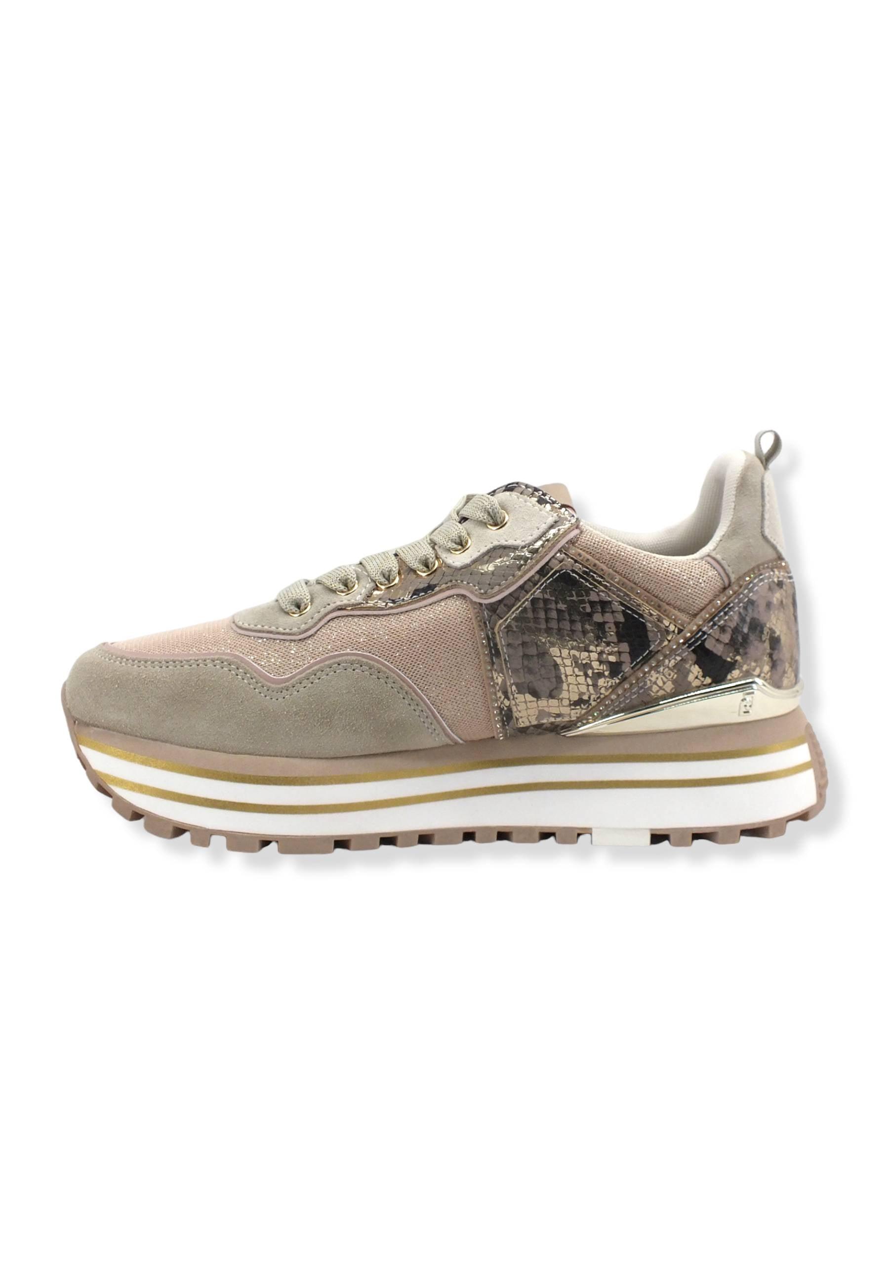 LIU JO Maxi Wonder 24 Mesh Python Sneaker Donna Light Gold BF2103PX300 - Sandrini Calzature e Abbigliamento