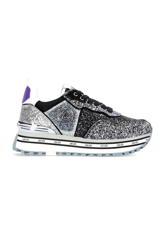LIU JO Maxi Wonder 24 Sneaker Glitter Silver BA3021EX135 - Sandrini Calzature e Abbigliamento