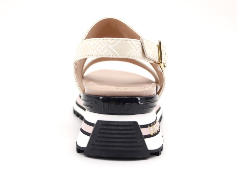 LIU JO Maxi Wonder Sandal 8 Fasce Logo White Milk BA1075EX057 - Sandrini Calzature e Abbigliamento